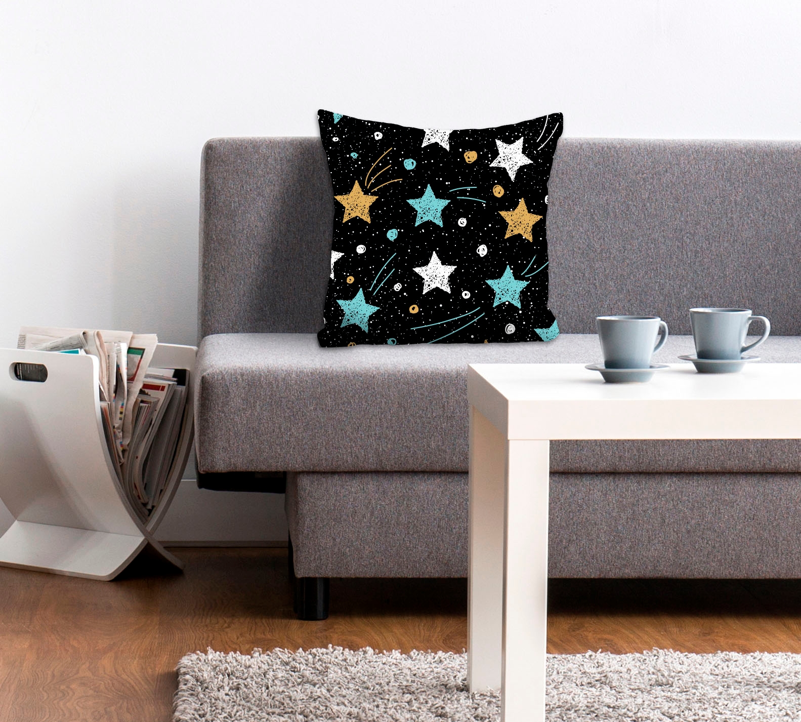 queence Dekokissen »Galaxy«, Kissenhülle,Galaxie,Sterne,Bunte Sterne,Universum,Nacht,Farbenfroh