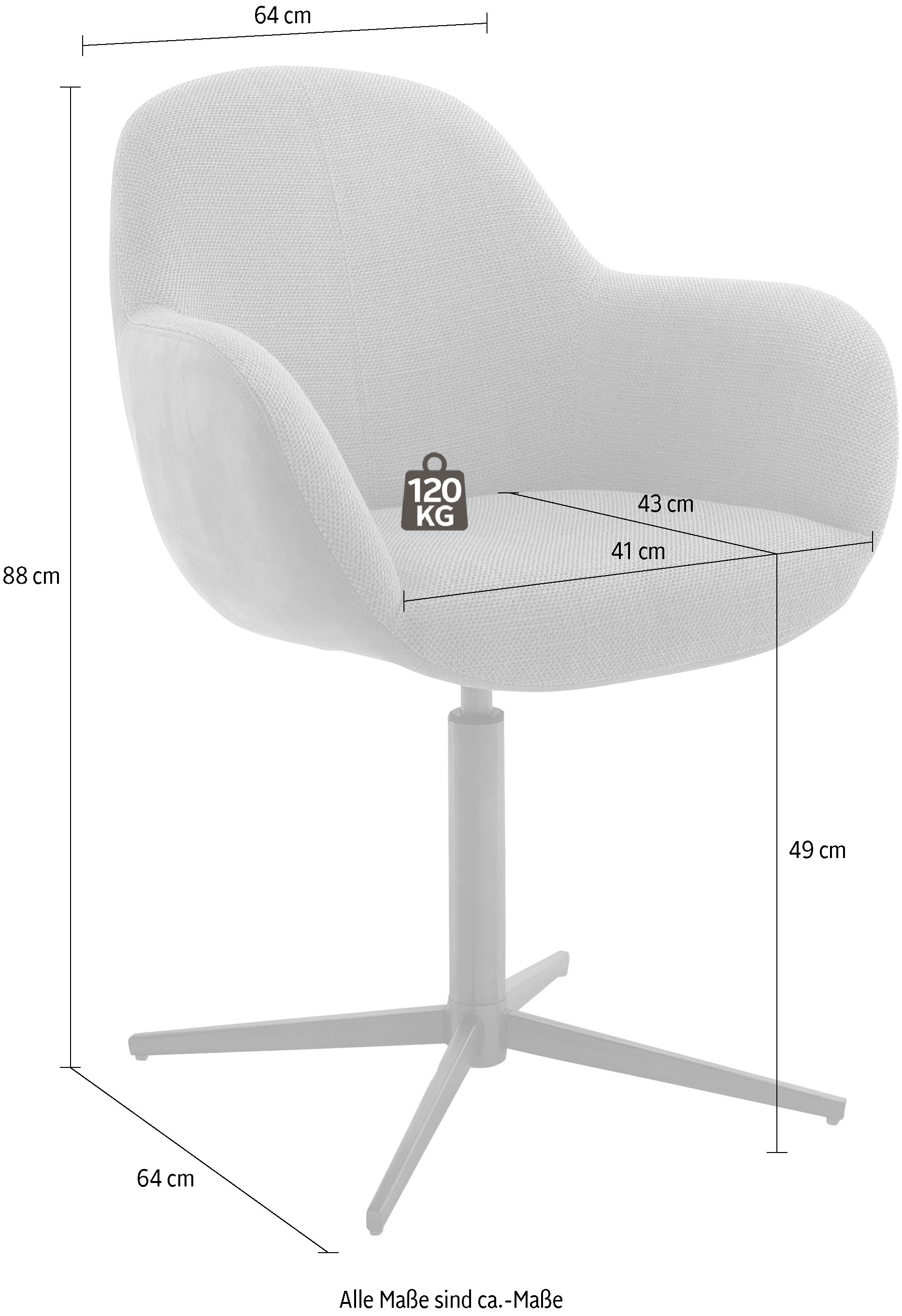 MCA furniture Esszimmerstuhl (Set), mit kaufen 2 auf Nivellierung Raten »Melrose«, 360°drehbar Stuhl St