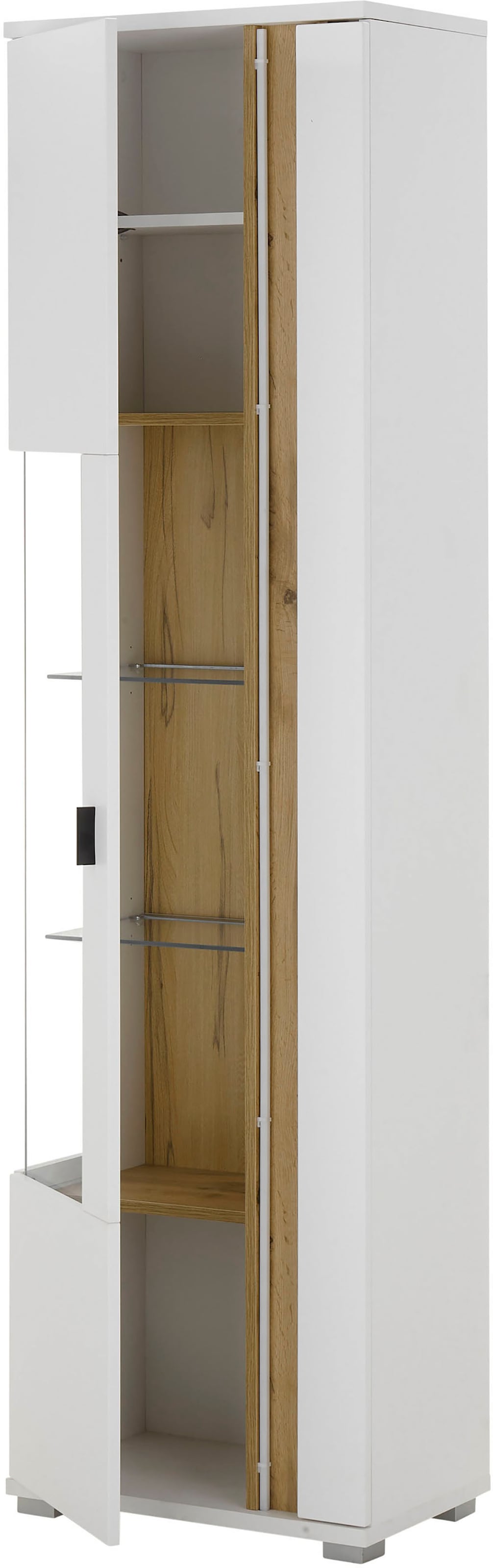 INOSIGN Vitrine »LONG ISLAND«, (1 St.), in moderner Trendfarbe,inklusive senkrechter Beleuchtung,Breite 55 cm