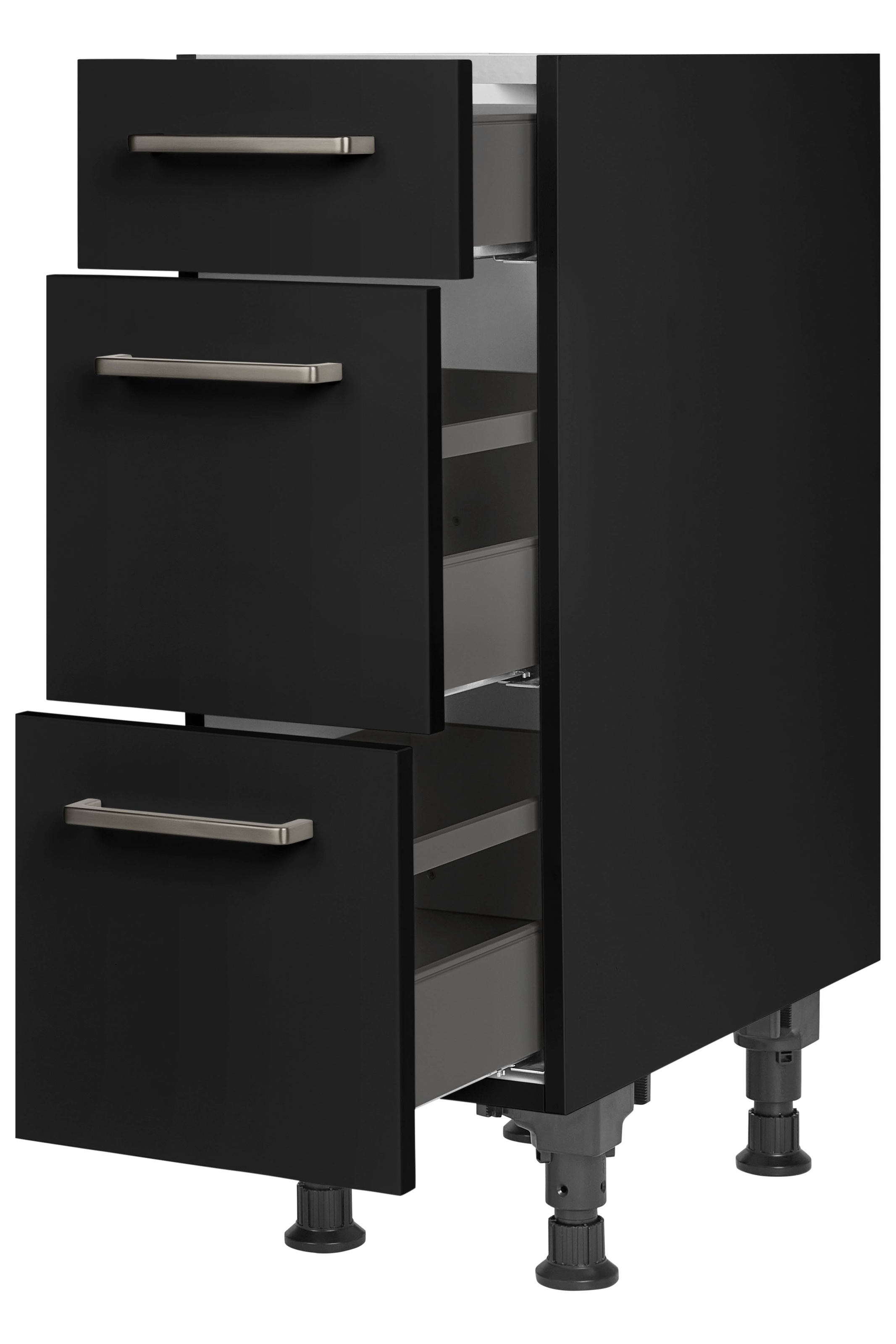 nobilia® Unterschrank »"Touch", vormontiert, mit höhenverstellbaren Sockelfüßen, in den« Breiten 30, 45, 60 und 90 cm, mit Schubkasten und Auszügen