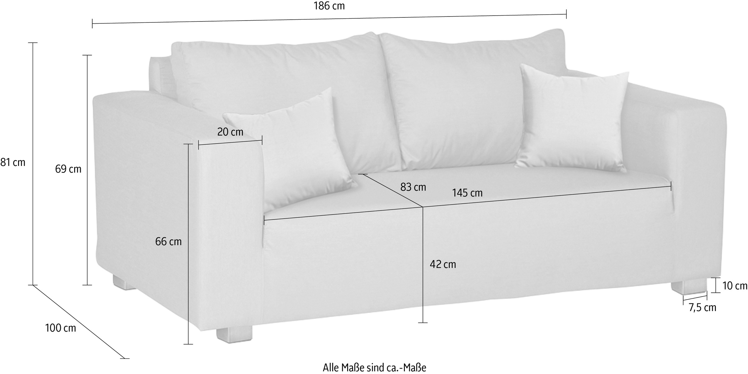 Fink 2-Sitzer »CARLO«, für Outdoor geeignet, UV beständig, Breite 186 cm