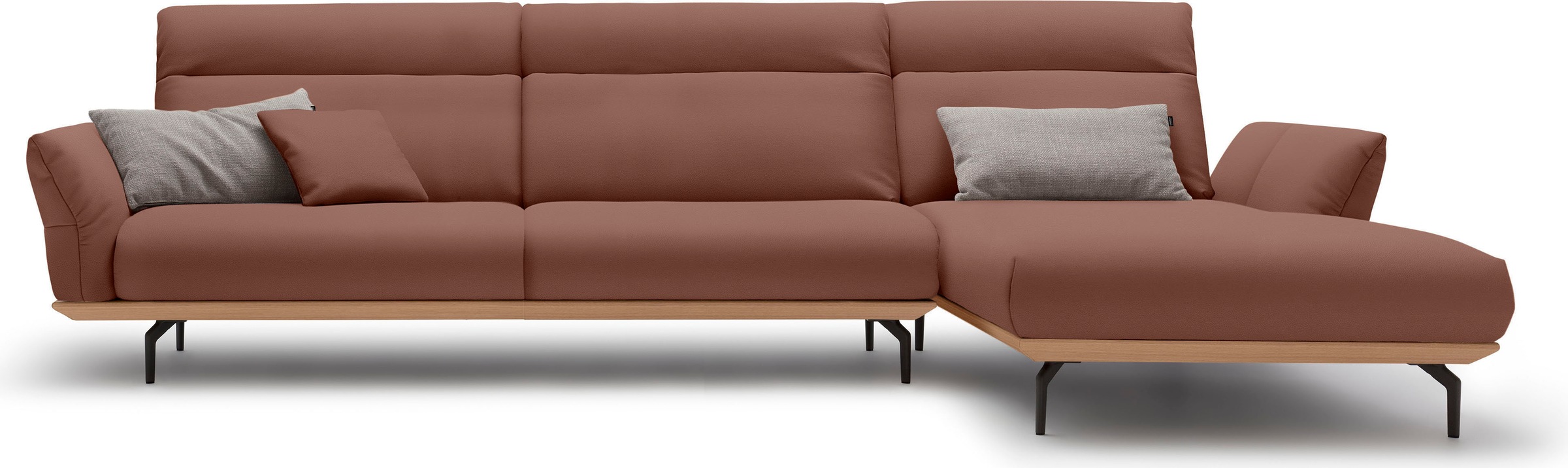 Creation BY ROLF BENZ Ecksofa »CR.460«, Sockel in Eiche, Winkelfüße in Umbr günstig online kaufen