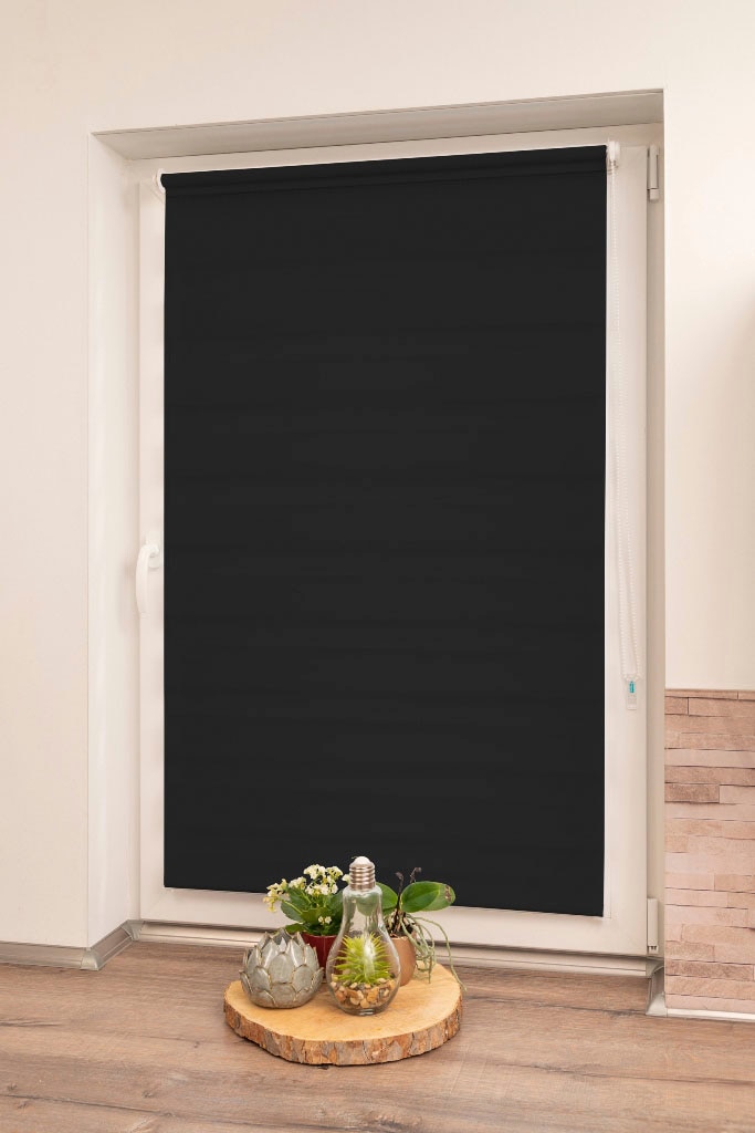 K-Home Doppelrollo "Maringa Klemmfix" Gr. 22, schwarz, 150cm, 65cm