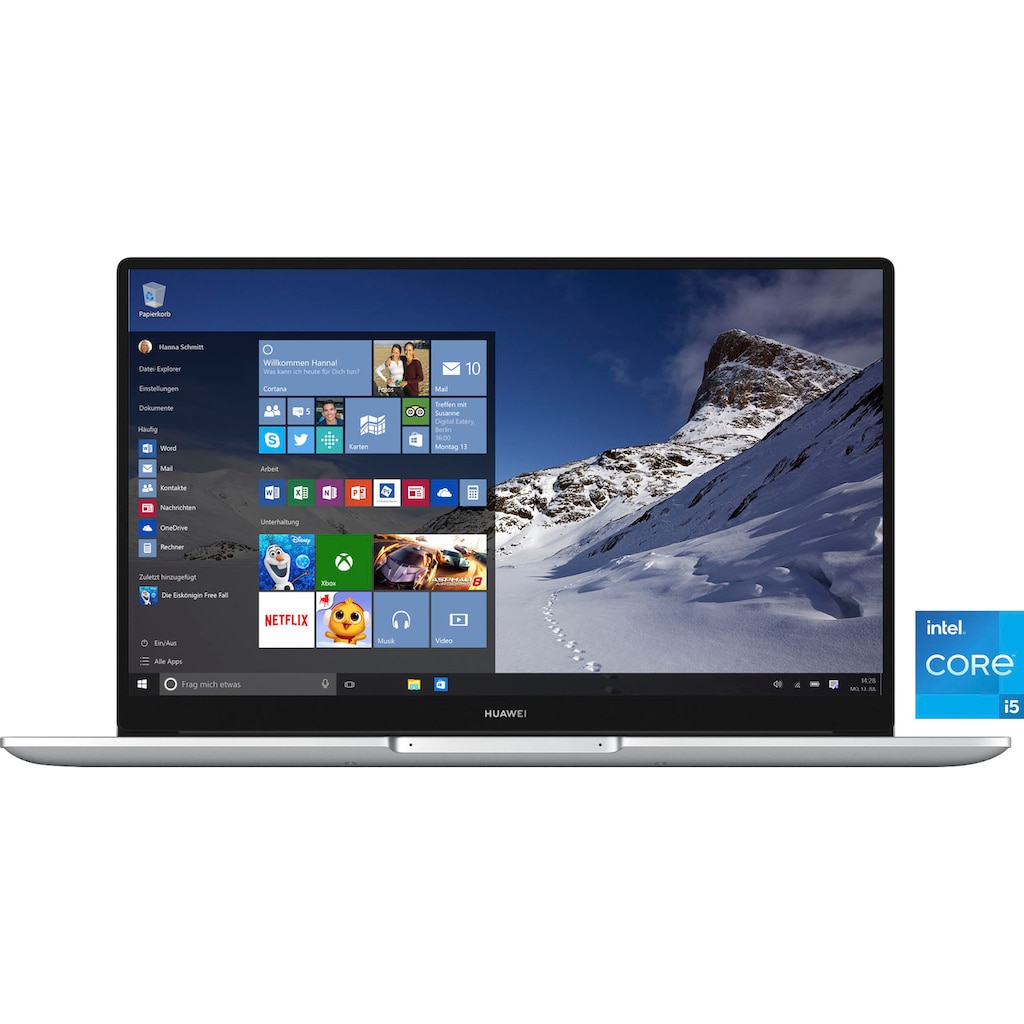 Huawei Notebook »Matebook D15«, 39,62 cm, / 15,6 Zoll, Intel, Core i5, Iris Xe Graphics, 512 GB SSD