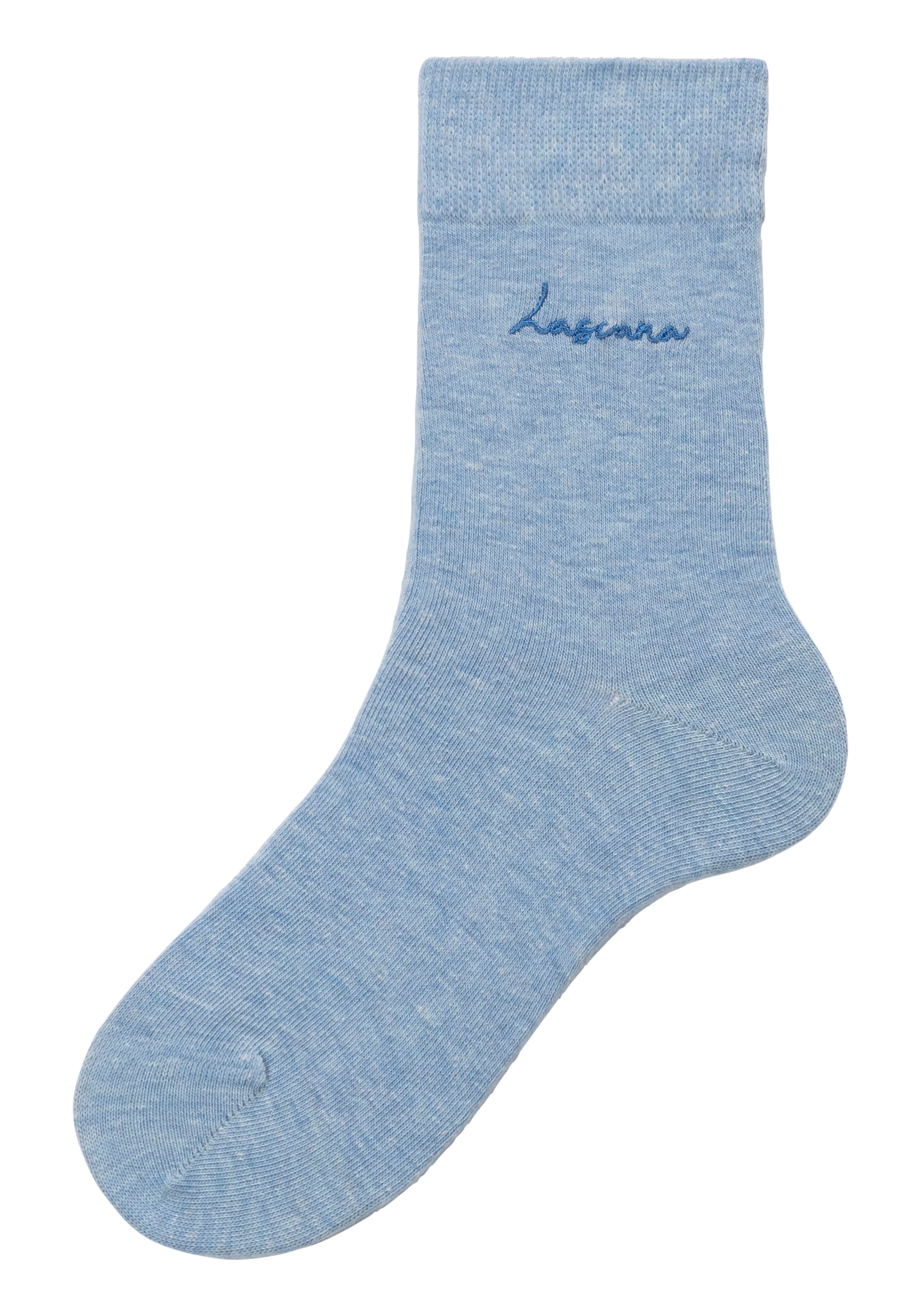 LASCANA Basicsocken, (Box, 7 Paar), mit hochwertiger Logo Stickerei