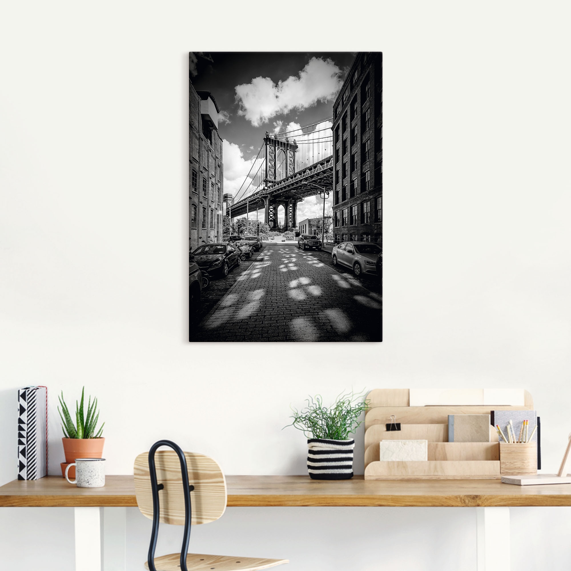 Artland Wandbild »Manhattan Bridge in Brooklyn, New York«, New York, (1 St.), als Leinwandbild, Poster in verschied. Größen