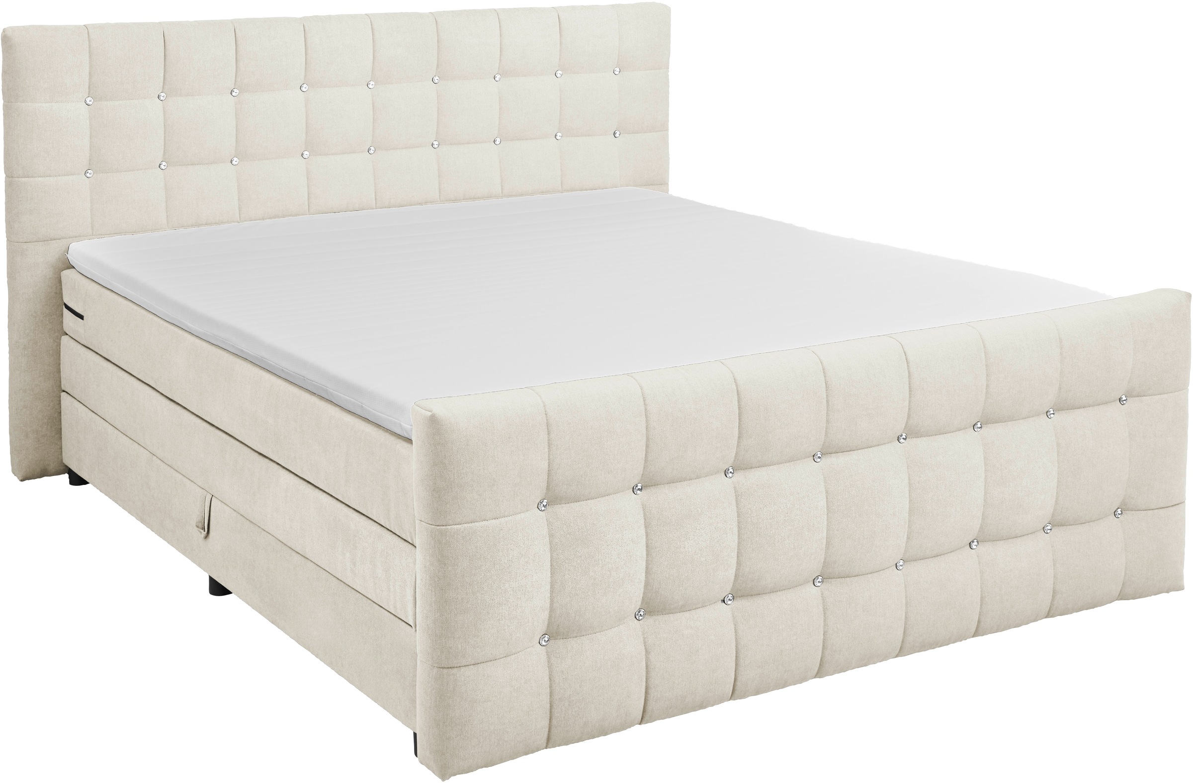 ED EXCITING DESIGN Boxspringbett »Loberie«, mit Strasssteinen im Kopf- und günstig online kaufen