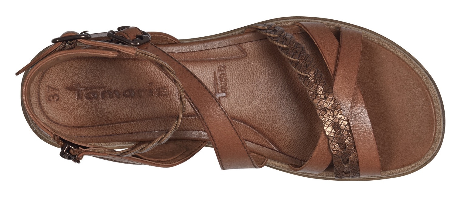 Tamaris Sandale, Sommerschuh, Sandalette, Keilabsatz, mit seitlichen Reißverschluss