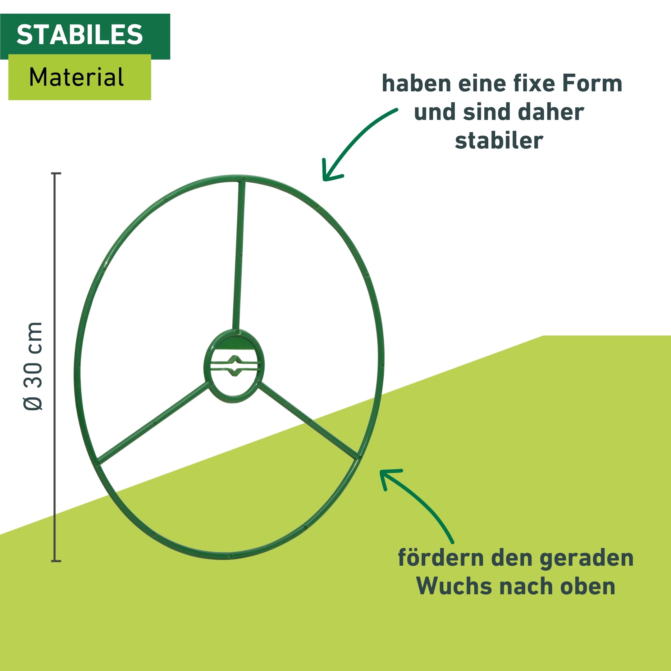 Windhager Rankhilfe »Pflanzenring STANDARD, Rankhilfe für Kletterpflanzen, Rankgitter« Pflanzenring 40 cm, 3 Stück, grün