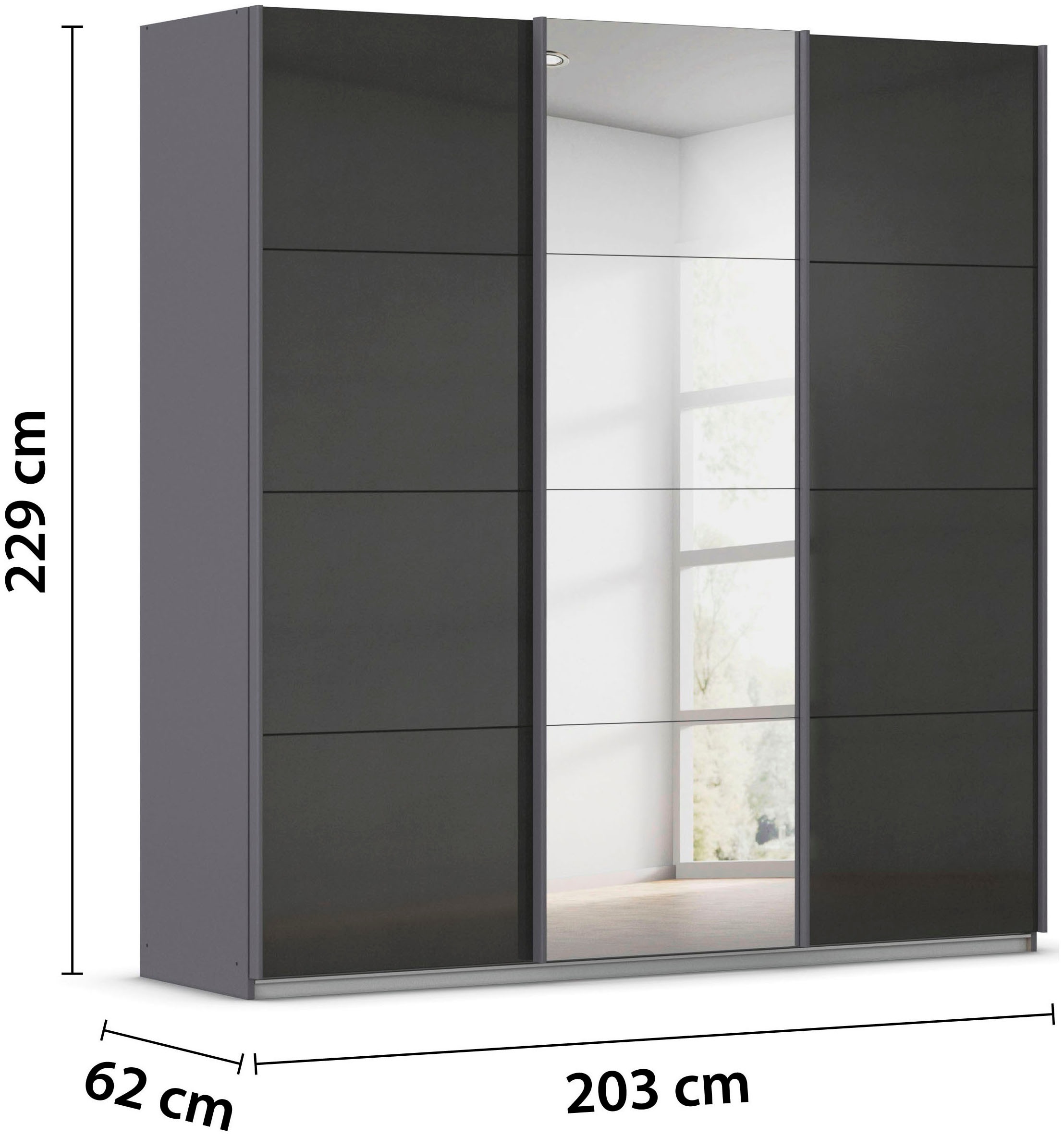 rauch Schwebetürenschrank »Kleiderschrank Schrank OTTO´S CHOICE Garderobe AGORDO«, (in zwei Griff-Farben), Top Innenausstattung, in 4 Breiten und 2 Höhen MADE IN GERMANY