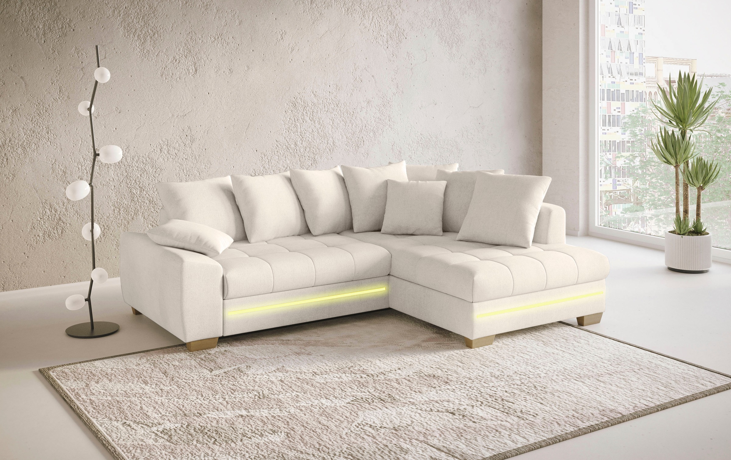 Mr. Couch Ecksofa »Nikita II, L-Form«, mit Kaltschaum, RGB-LED Beleuchtung, günstig online kaufen