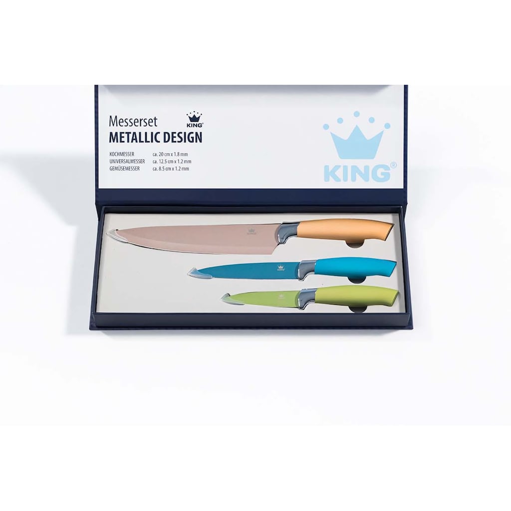 KING Messer-Set »AROMI Metallic«, (Set, 3 tlg.)