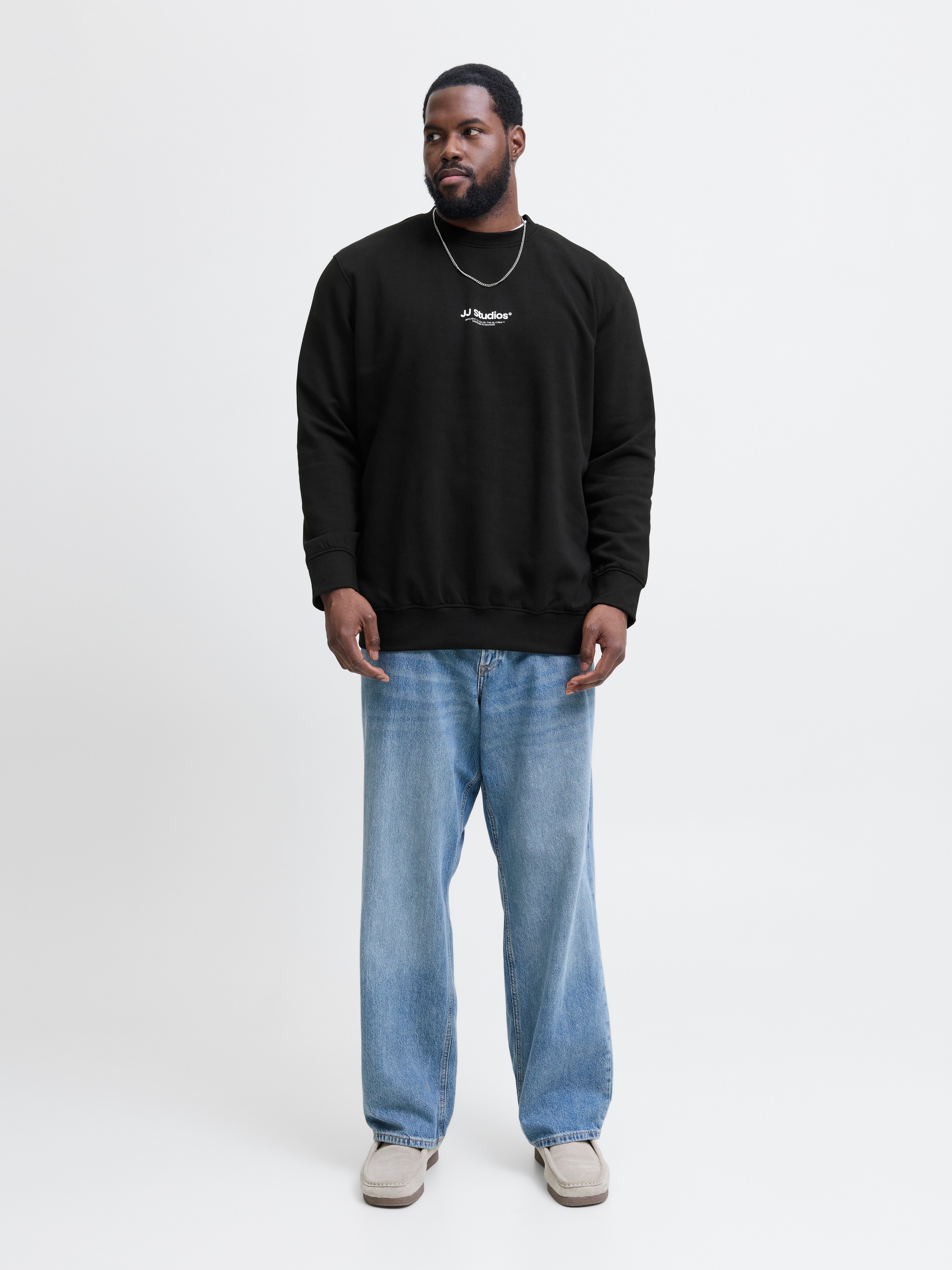 Jack & Jones PlusSize Sweatshirt »JJESOHO SWEAT CREW NECK NOOS PLS«, mit Logobranding