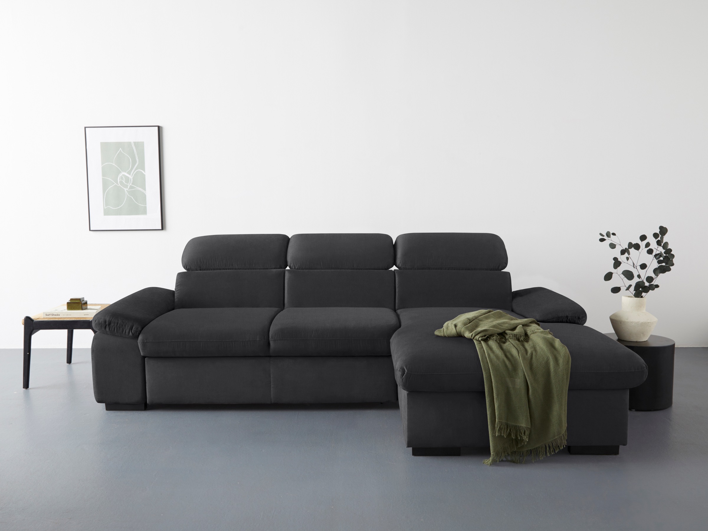 COTTA Ecksofa »Lola L-Form mit Kopfteilfunktion & Hocker«, (Set, mit Hocker günstig online kaufen