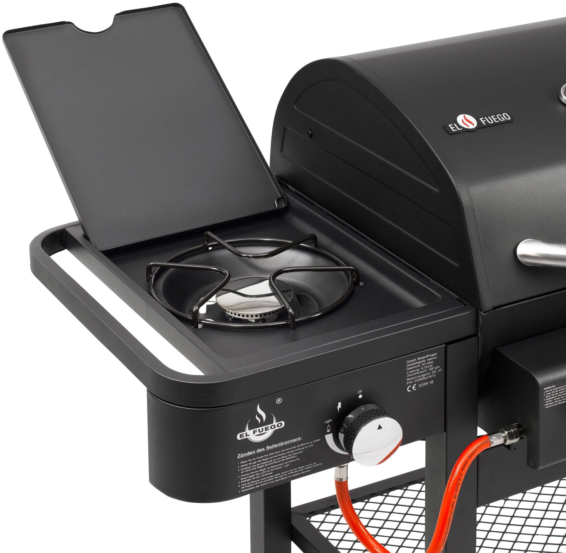 El Fuego Gasgrill »Sierra«, Gas- und Holzkohlekombination, BxTxH: 173,5x60x117,5 cm