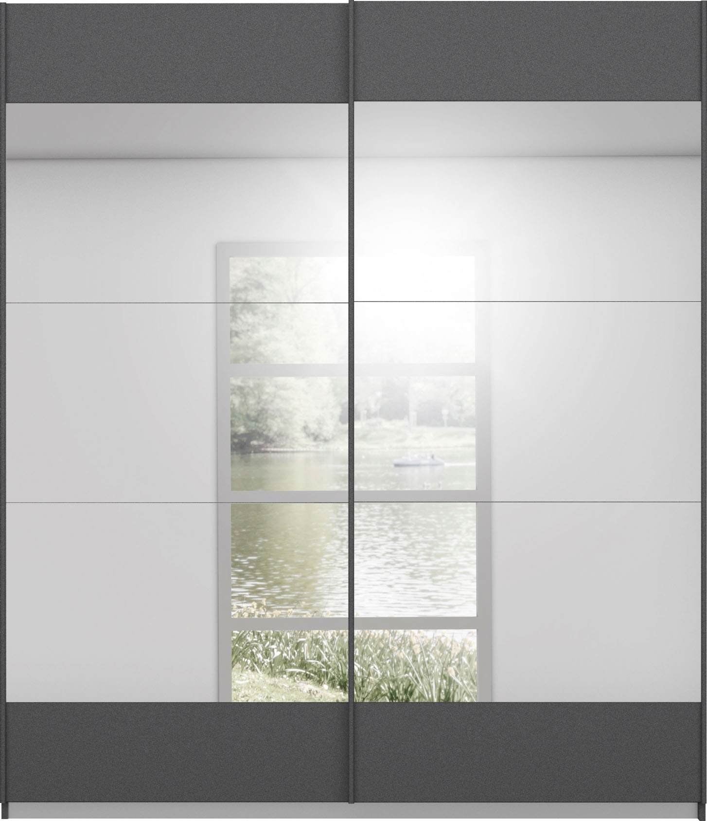 rauch Schwebetürenschrank »Kleiderschrank Schrank Garderobe Wäscheschrank Ankleide MALIBU« in 5 Breiten, Höhe 210 cm,  mit großflächigen Türen, großzügiger Stauraum MADE IN GERMANY