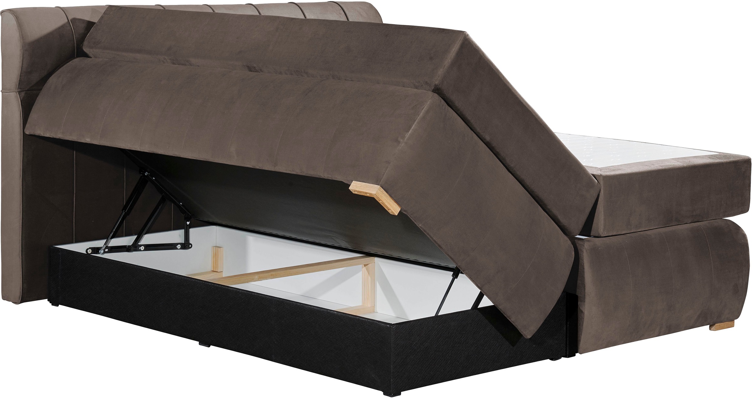 Places of Style Boxspringbett »Felicia«, in H4, inkl. Topper und Bettkasten