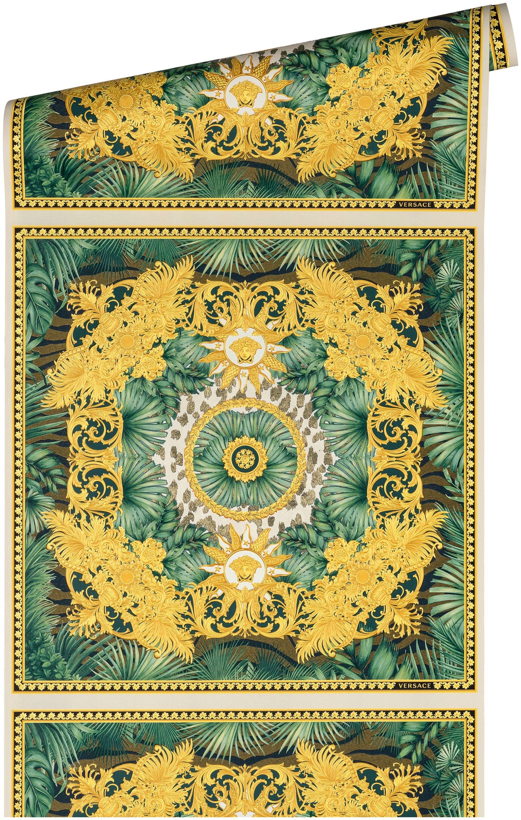 Versace Vliestapete »Wallpaper Versace 5 Design«, leicht glänzend-gemustert-abstrakt, Dschungel auffallende Fliesen-Tapete Tapeten Wohnzimmer Schlafzimmer