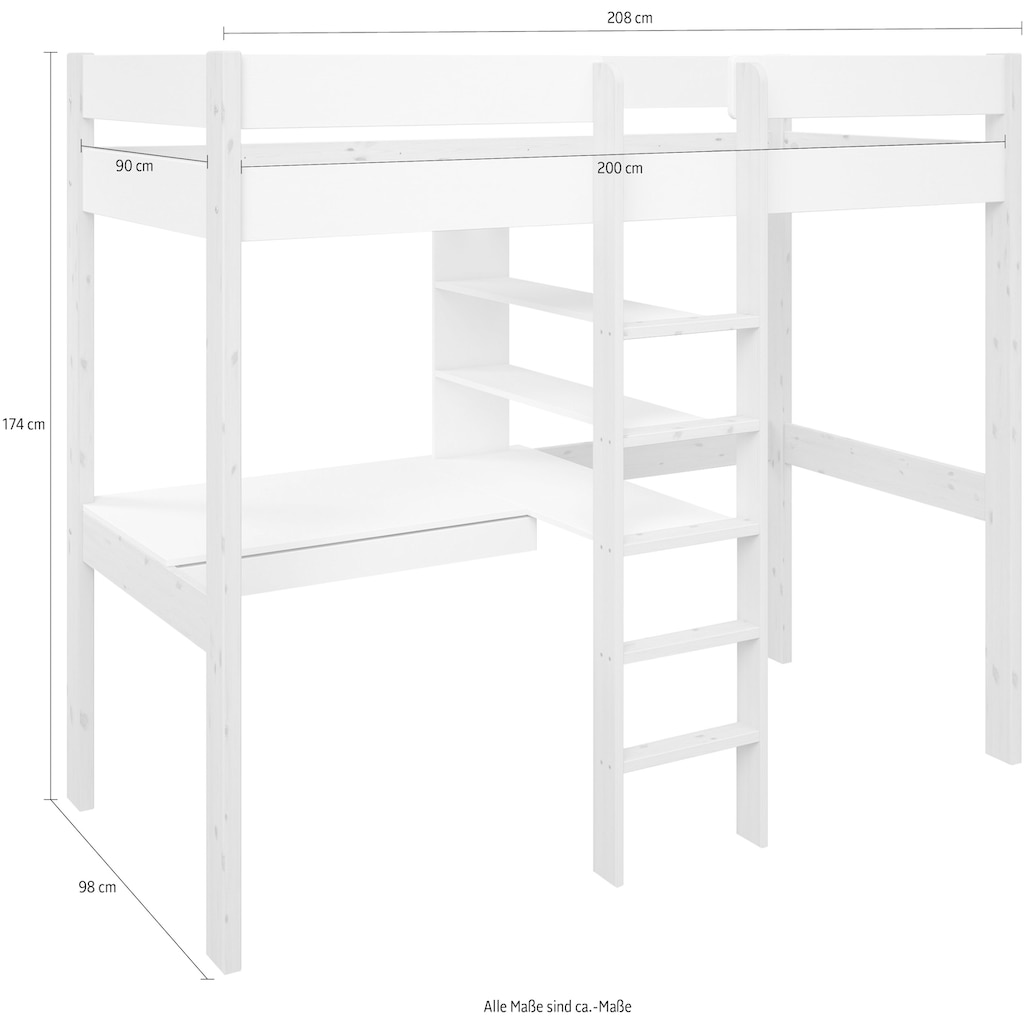 Lüttenhütt Hochbett »Stockbett "ROBIN " zertifiziertes Massivholz«