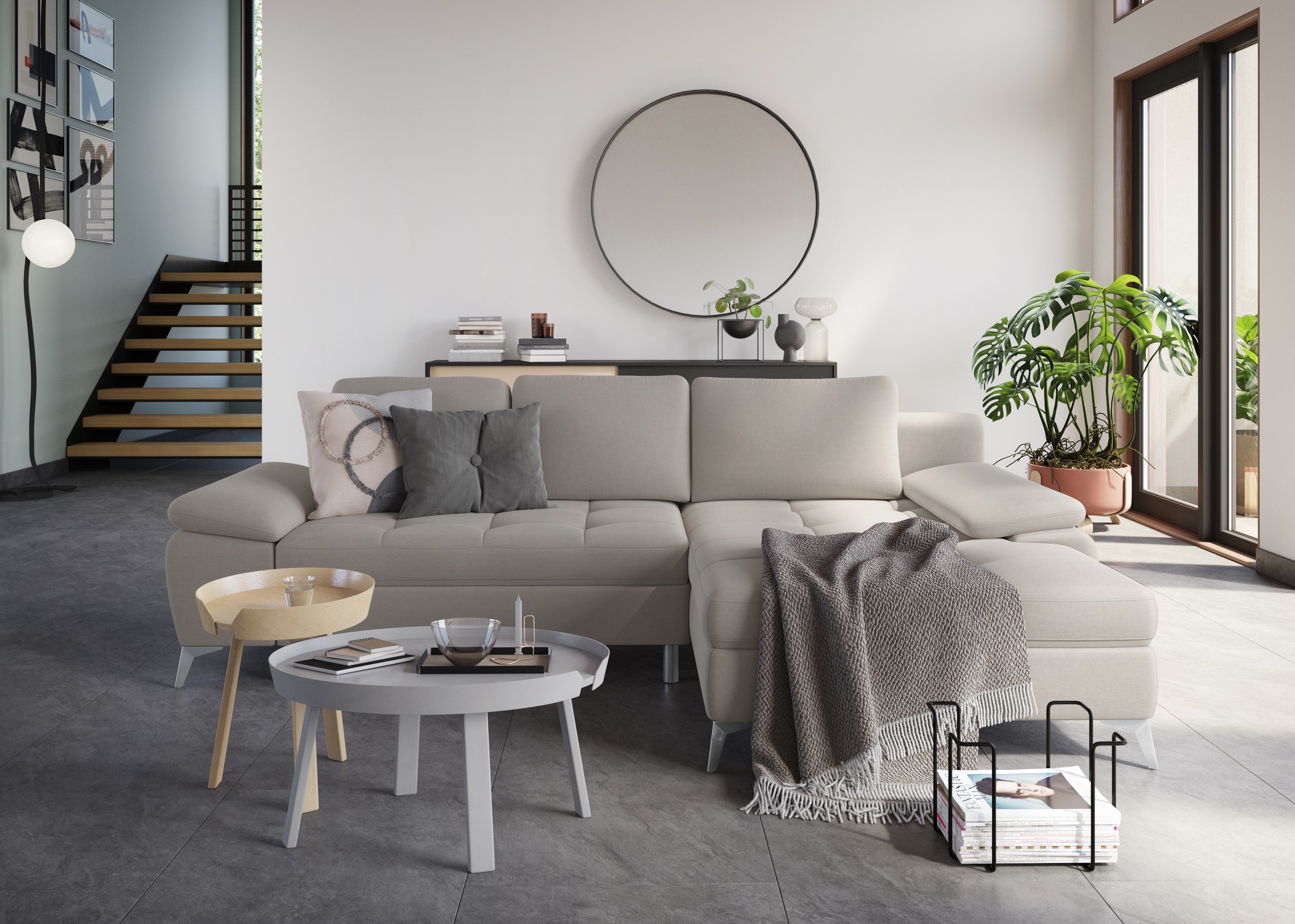 sit&more Ecksofa »Latigo L-Form«, mit Recamiere, wahlweise mit Bettfunktion und Bettkasten