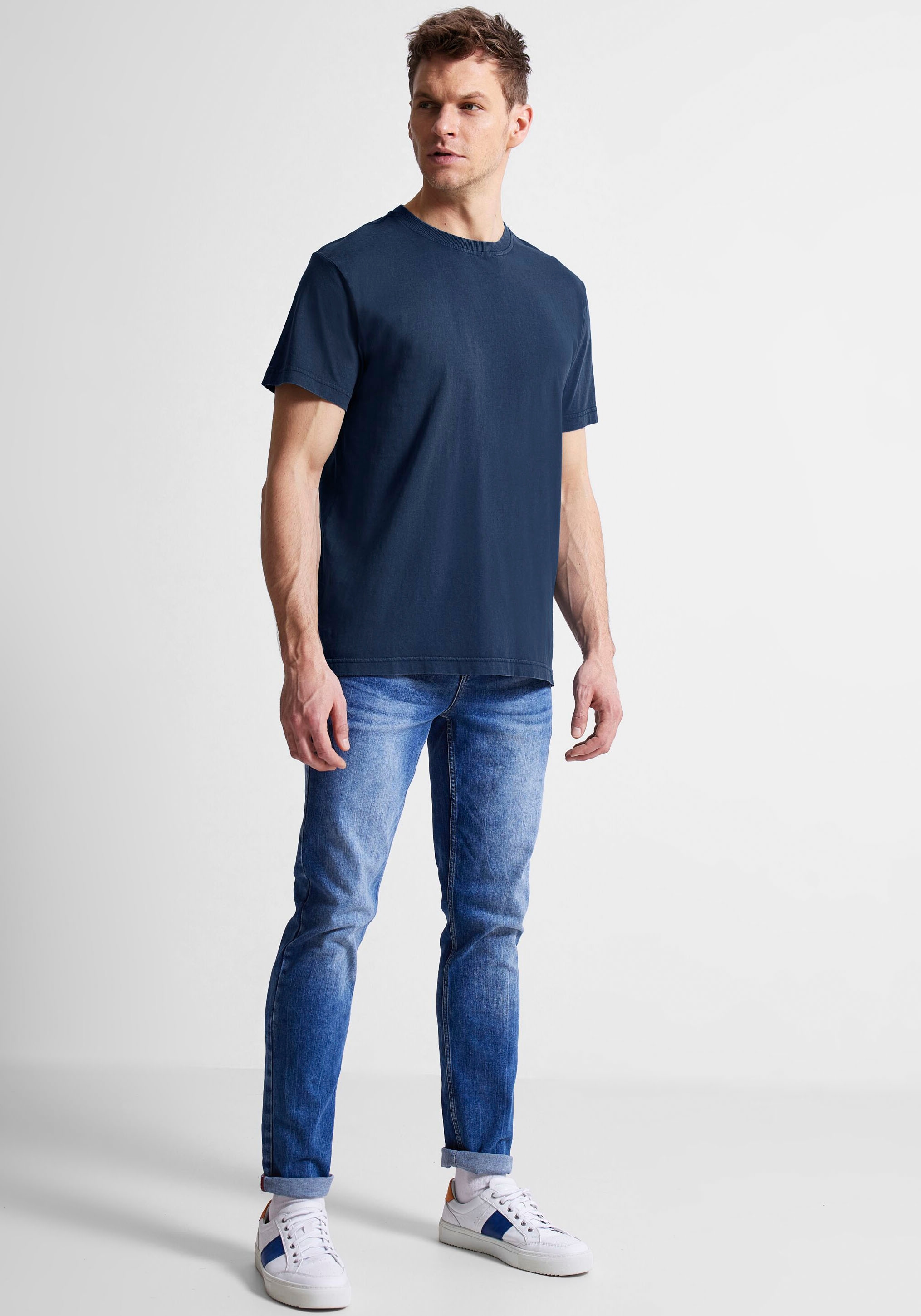 STREET ONE MEN T-Shirt, mit hüftbedeckender Länge online bestellen
