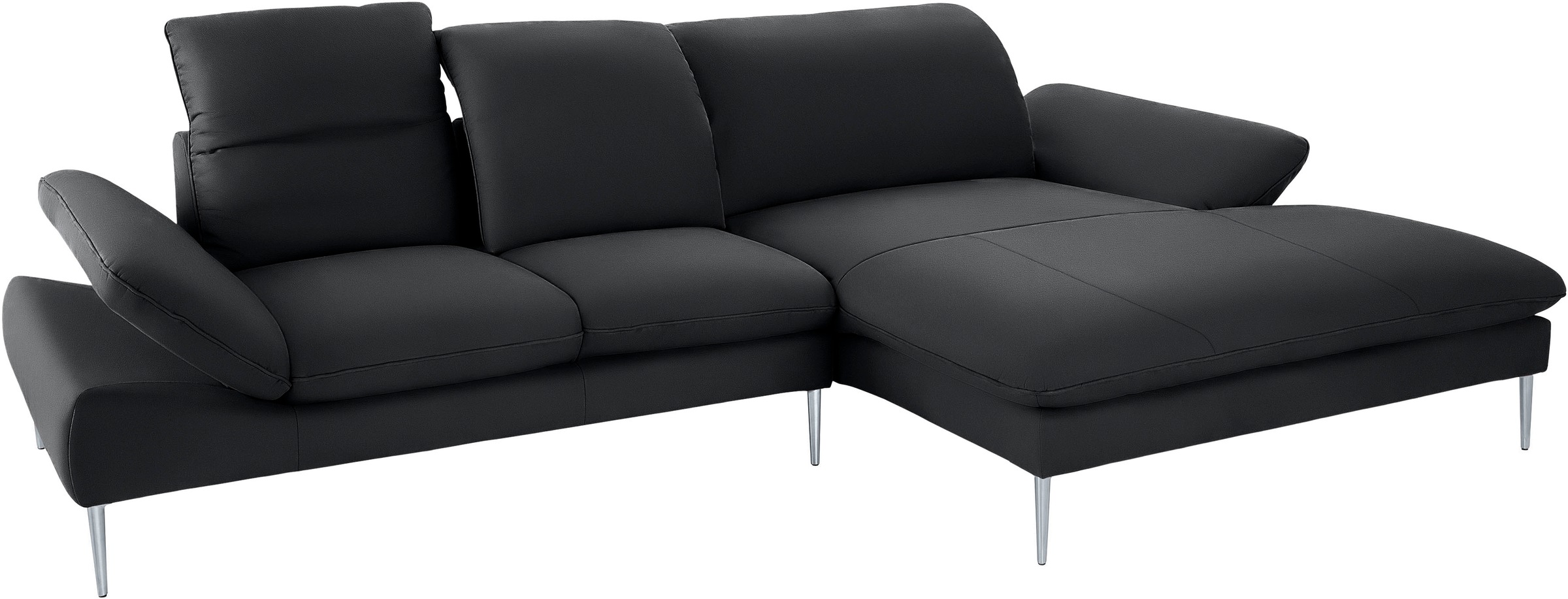 W.SCHILLIG Ecksofa »enjoy&MORE, Designsofa, elegant und bequem, L-Form«, mit Sitztiefenverstellung, Füße silber matt, Breite 310 cm
