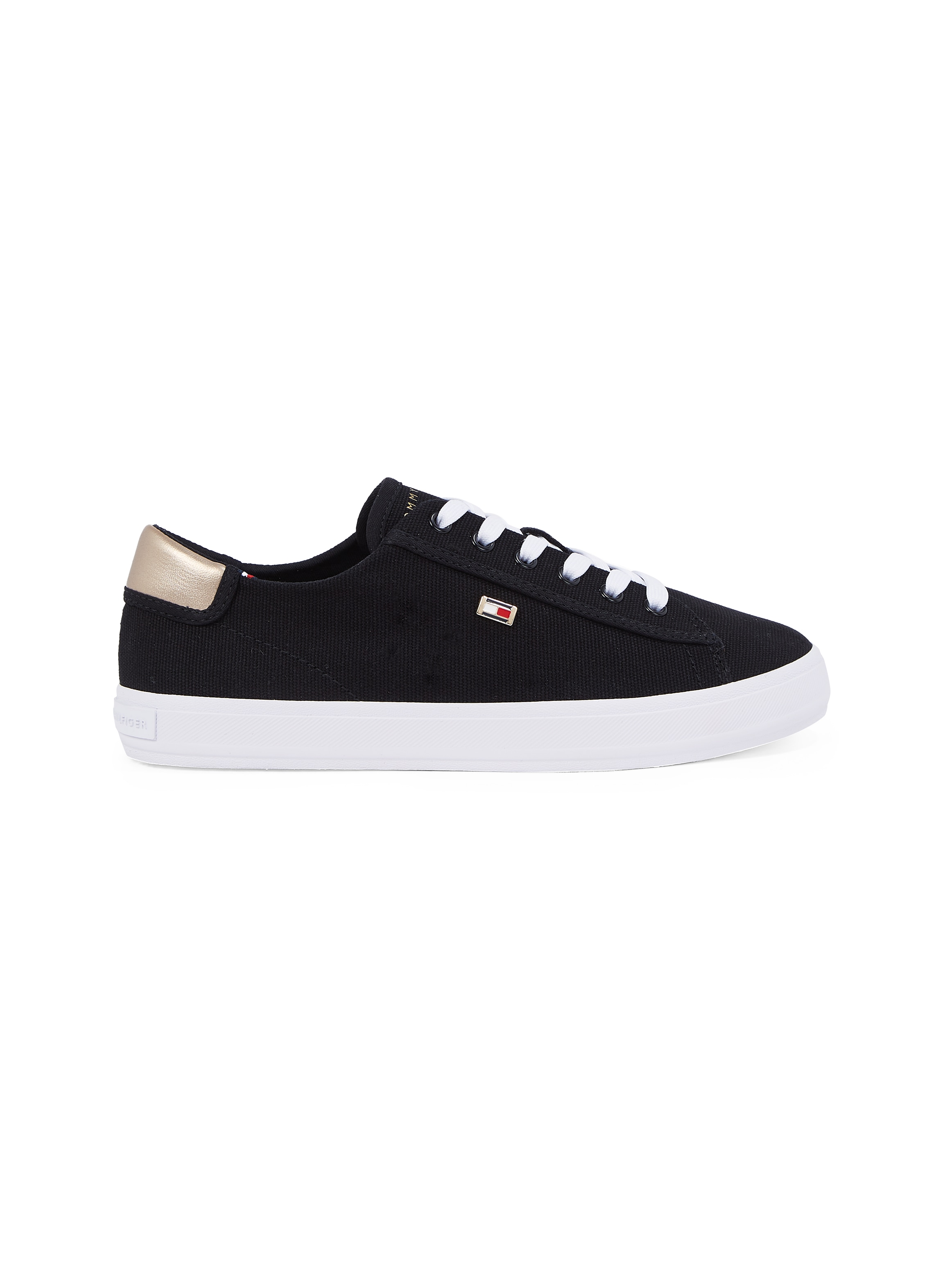 Tommy Hilfiger Plateausneaker »VULC CANVAS LACE UP SNEAKER«, Freizeitschuh, Halbschuh, Schnürschuh, in schmaler Form