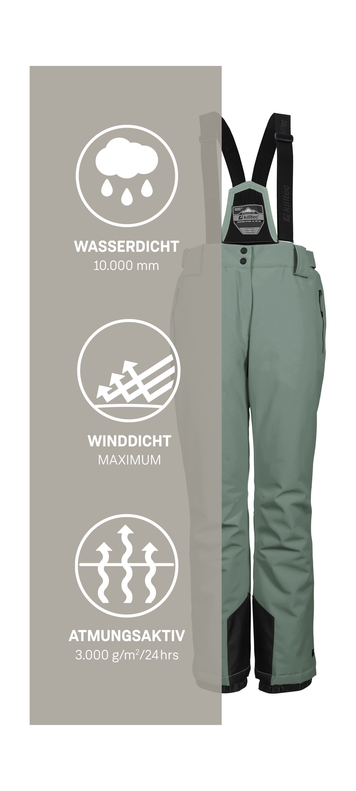 Killtec Skihose »KSW 249 WMN SKI PNTS«  Wind- und wasserdicht, verstellbare Träger, PFAs-frei imprägniert