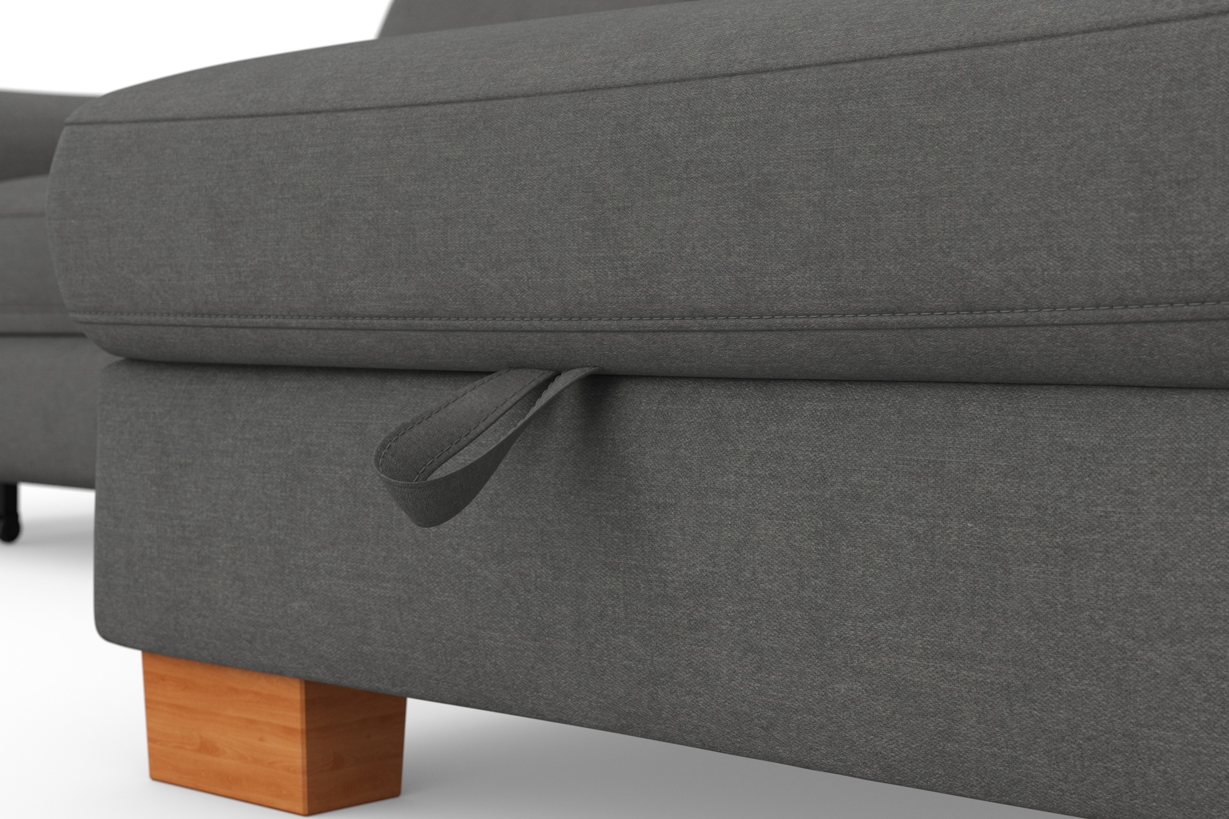 sit&more Ecksofa »Dundee L-Form«, mit Federkern und Massivholzfüßen, wahlweise mit Kopfteilverstellung