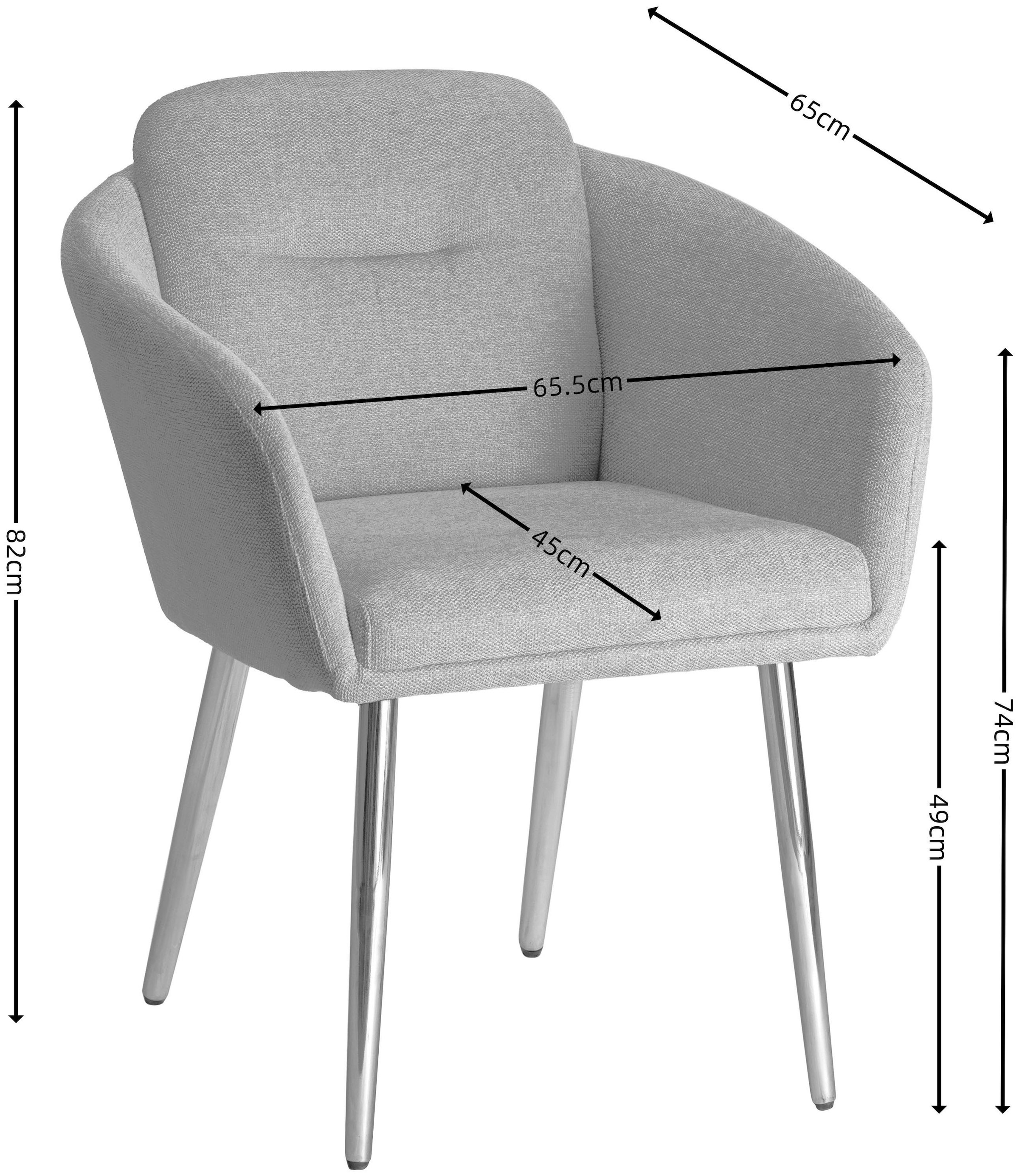 LeGer Home by Lena Gercke Esszimmerstuhl »Fleur« (Set) 2 Stk.Strukturstoff, ergonomisches Design, gesteppte Rückenlehne