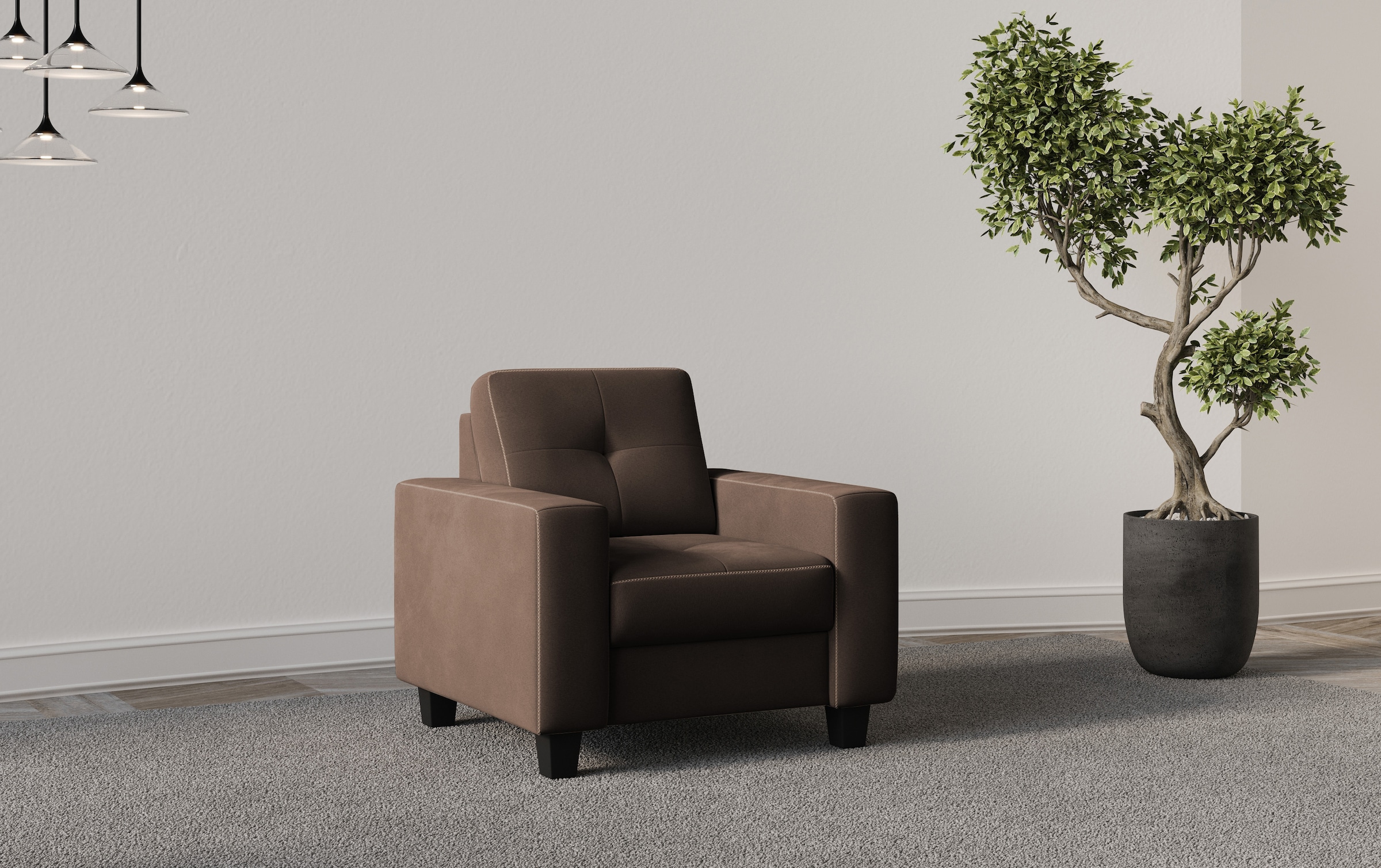 Home affaire Sessel »Varese« Kreuznaht in beige günstig online kaufen