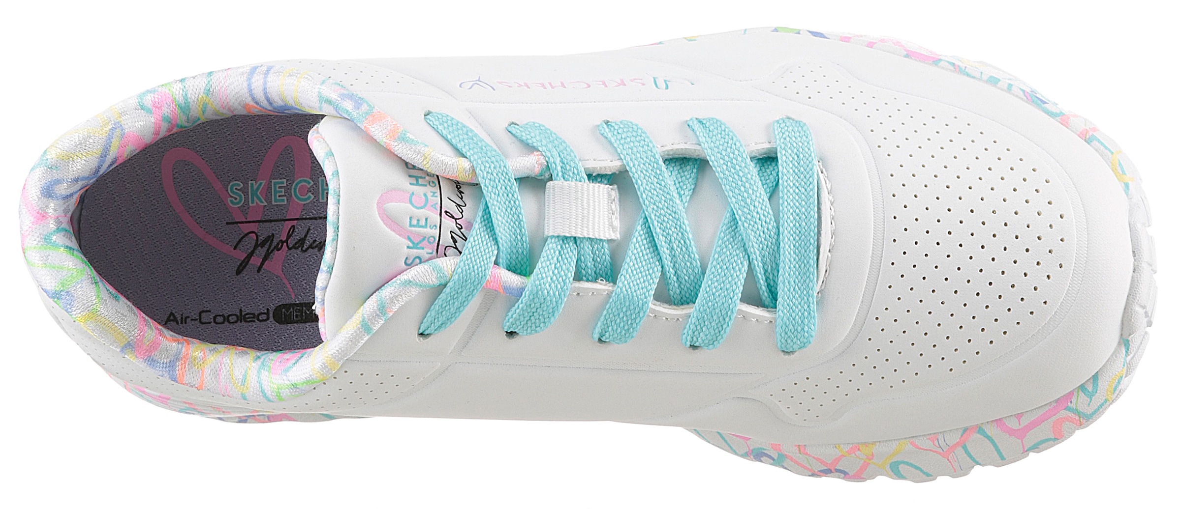 Skechers Sneaker »UNO LITE-LOVELY LUV«, Schnürschuh mit bedruckter Sohle, Größenschablone zum Download