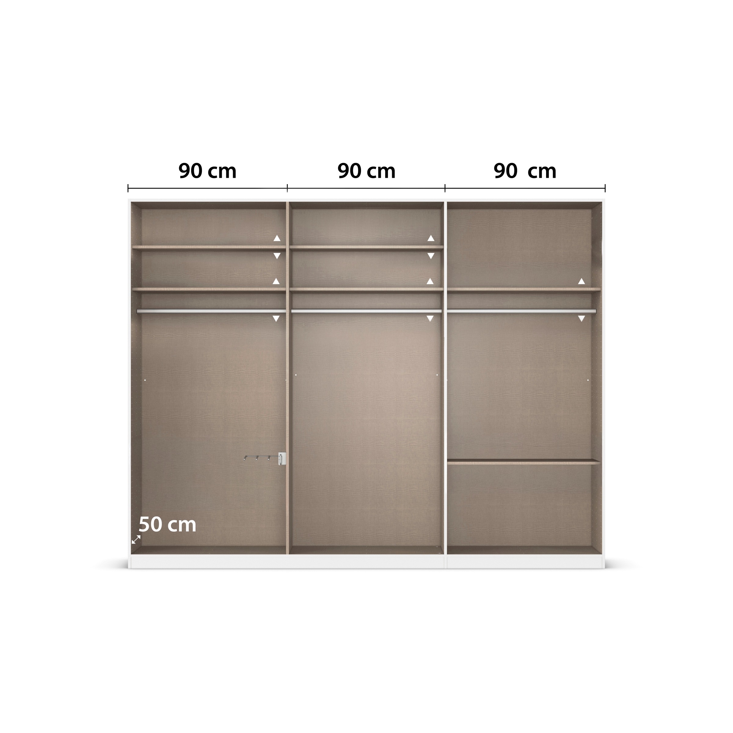 rauch Kleiderschrank »Drehtürenschrank Schrank Garderobe Wäscheschrank Schlafzimmer AVOLA«, (in 3 verschiedenen Ausstattungen BASIC/CLASSIC/PREMIUM), mit hochwertigen Stangengriffen in Schwarz aus Metall MADE IN GERMANY