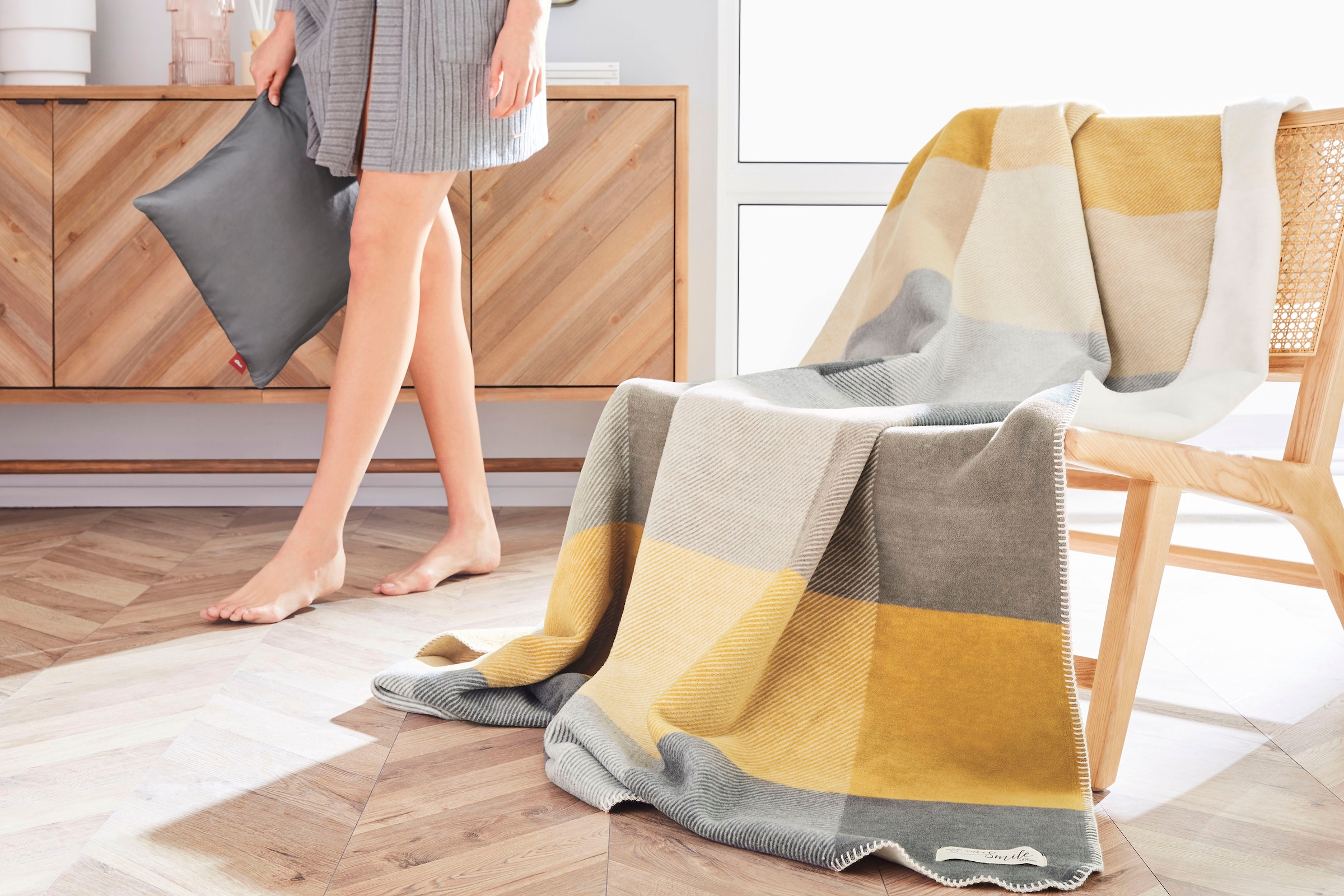 s.Oliver Wohndecke »Jacquard Decke s.Oliver«, im Karo-Design, Kuscheldecke