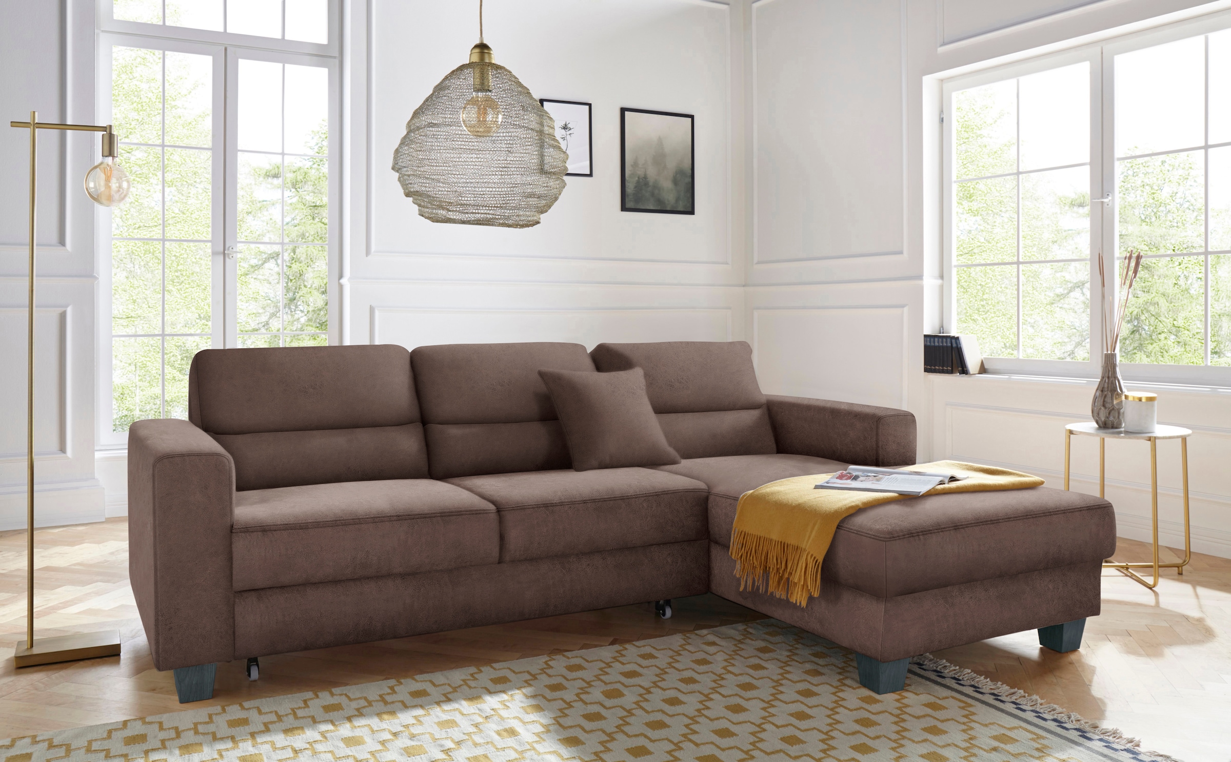 TRENDMANUFAKTUR Ecksofa »Chamber, zeitlos und modern, hoher Sitzkomfort, L- günstig online kaufen