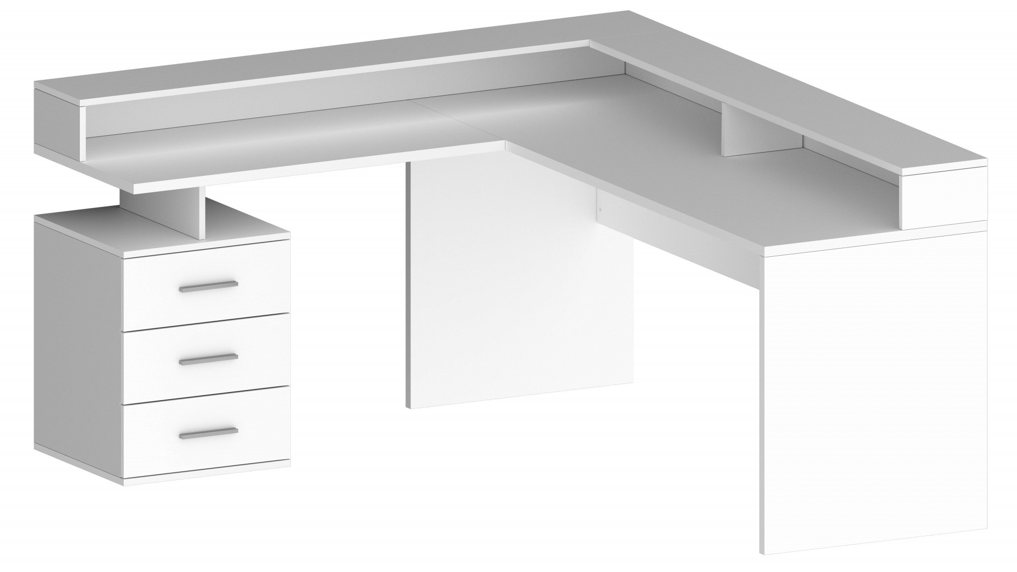INOSIGN Eckschreibtisch »New Selina«, Schreibtisch, Schubkästen, mit oder ohne Monitoraufsatz, B 180/160 cm