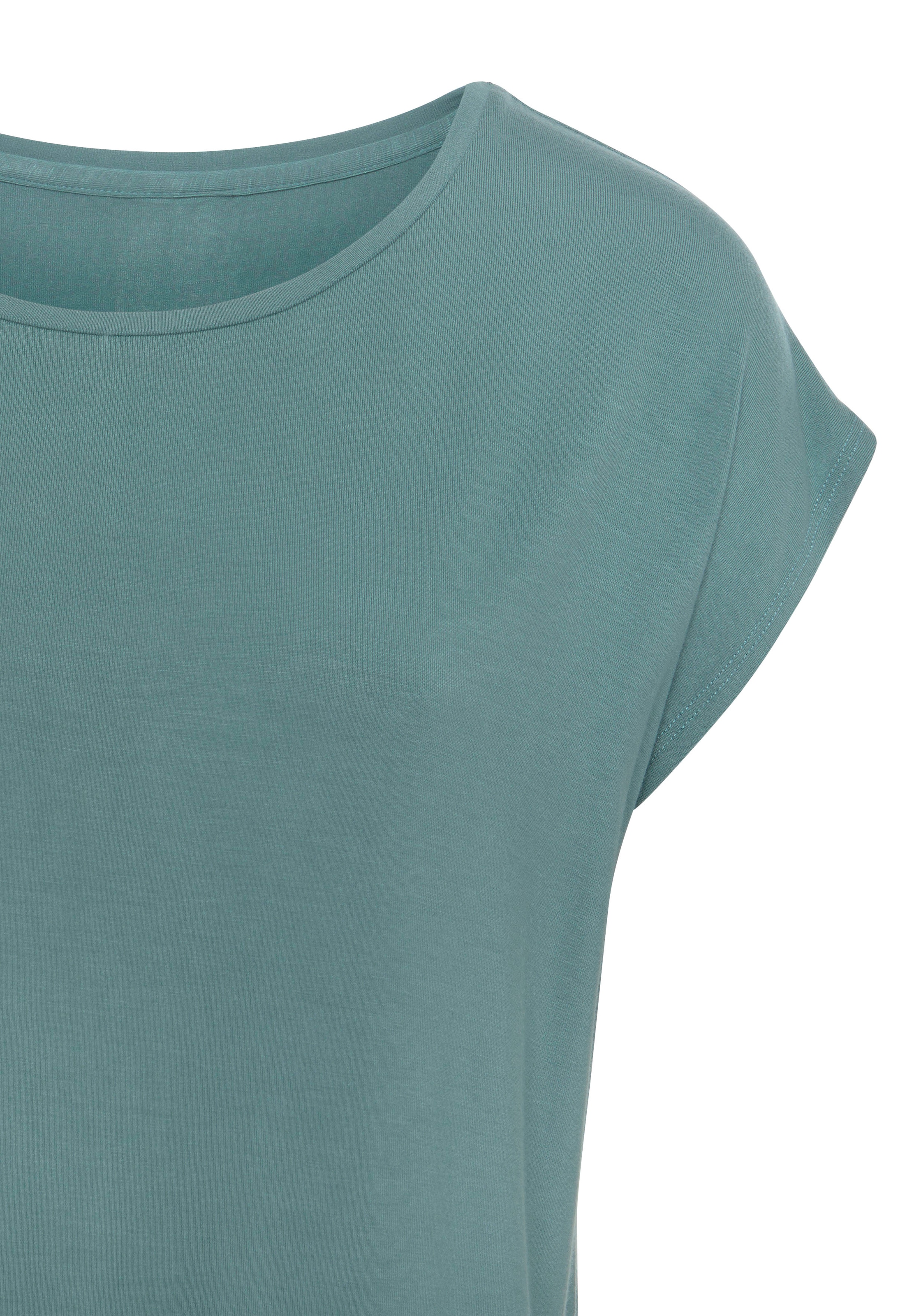 LASCANA Longshirt »mit stark gerundetem Saum«, (2er-Pack), aus weichem Viskose-Stretch