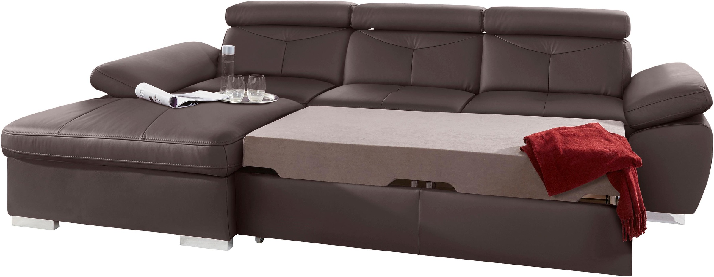 exxpo - sofa fashion Ecksofa »Spring, super bequem, mit Armteil- und Kopfte günstig online kaufen