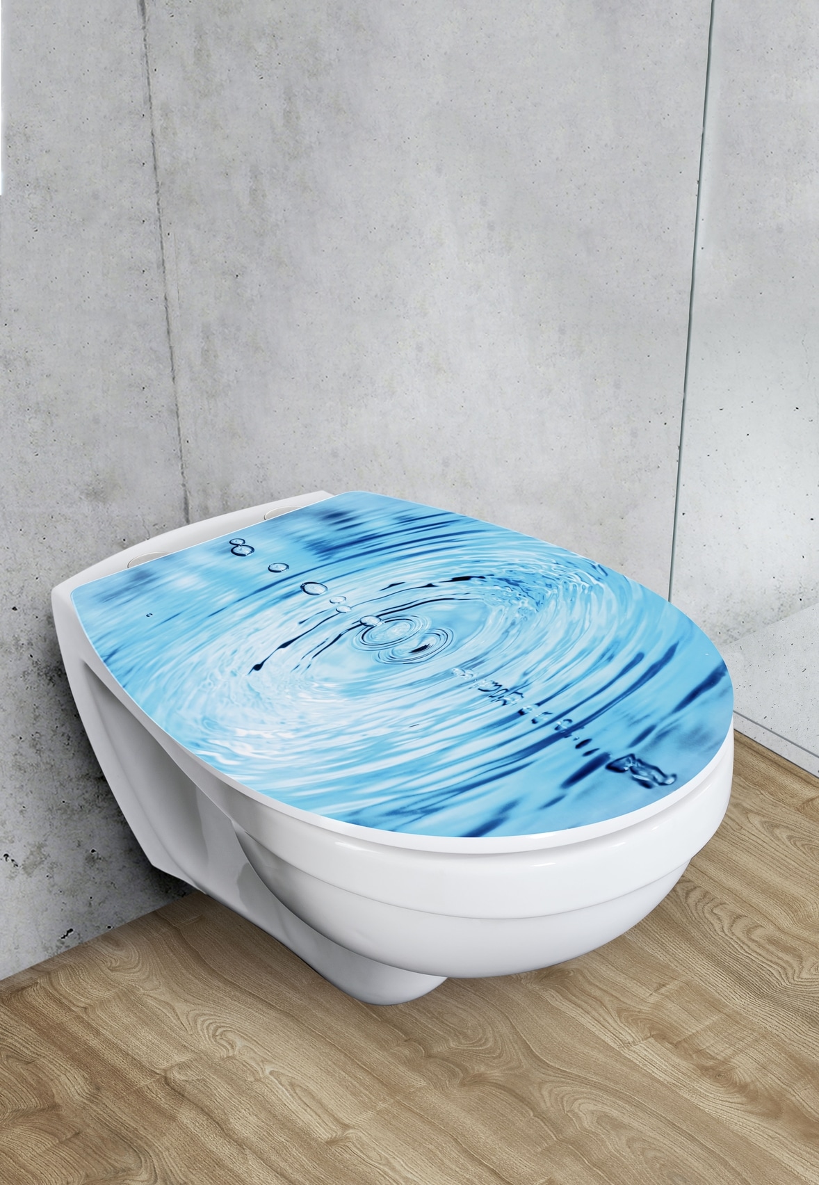 WENKO WC-Sitz »Droplets« glänzender Toilettensitz aus Thermoplast mit Motiv, Absenkautomatik