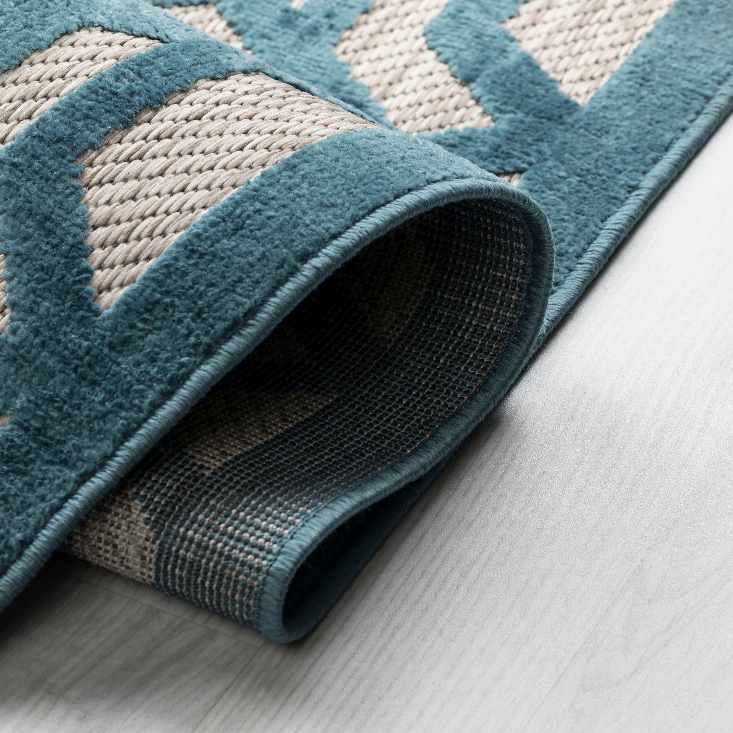 FLAIR RUGS Teppich »Oro«, rechteckig, 4 mm Höhe, fußbodenheizungsgeeignet, samtartiger Flor, geometrisch gemustert