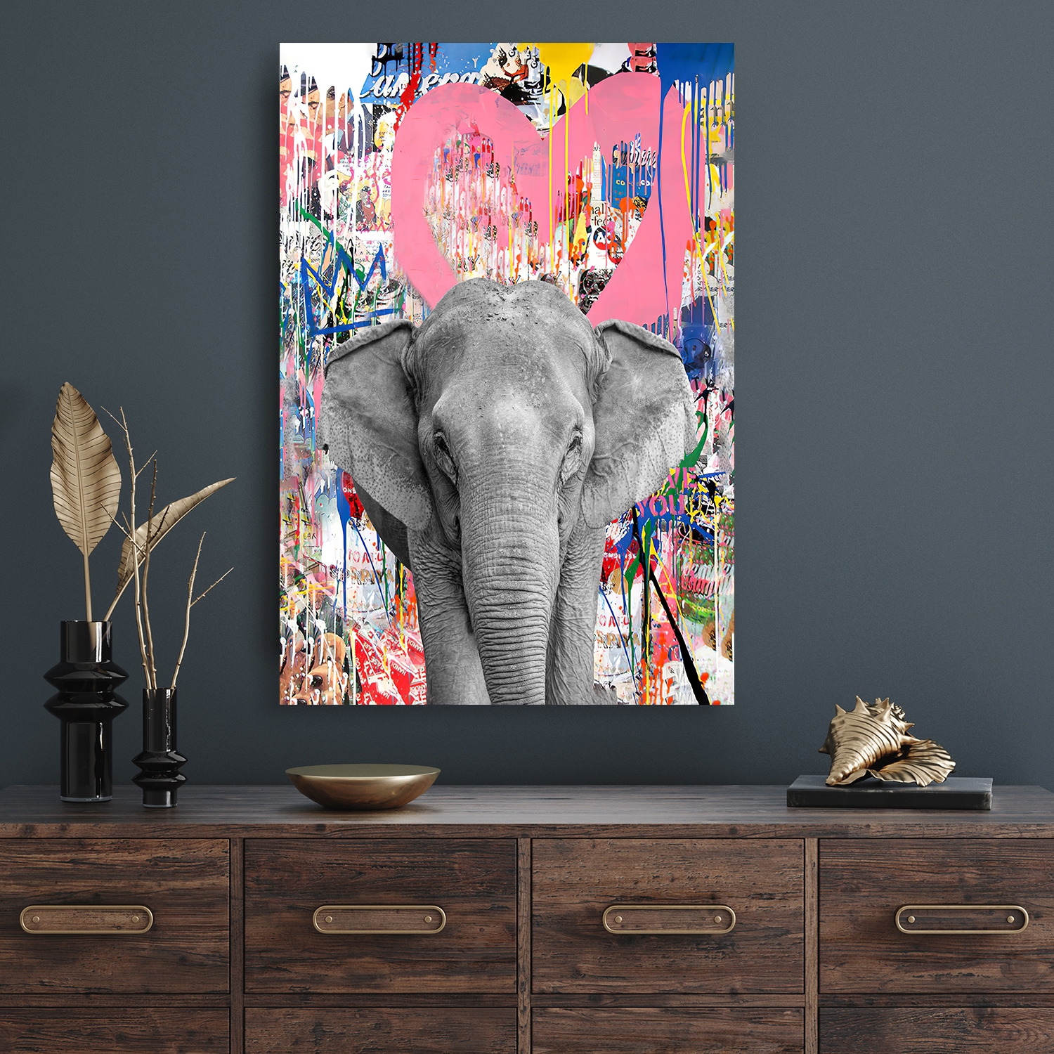 Affengeilebilder Leinwandbild »Pop Art Elefant Pink auf Keilrahmen gespannt« 1 Stk. tlg. Kunstdruck Wandbild Bild in verschiedenen Formaten