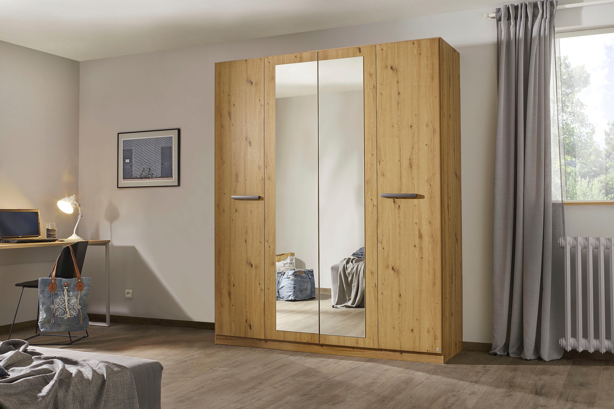 rauch Drehtürenschrank »Kleiderschrank Schrank Garderobe Garderobenschrank Stauraumwunder MODI«, optional mit Spiegel MADE IN GERMANY