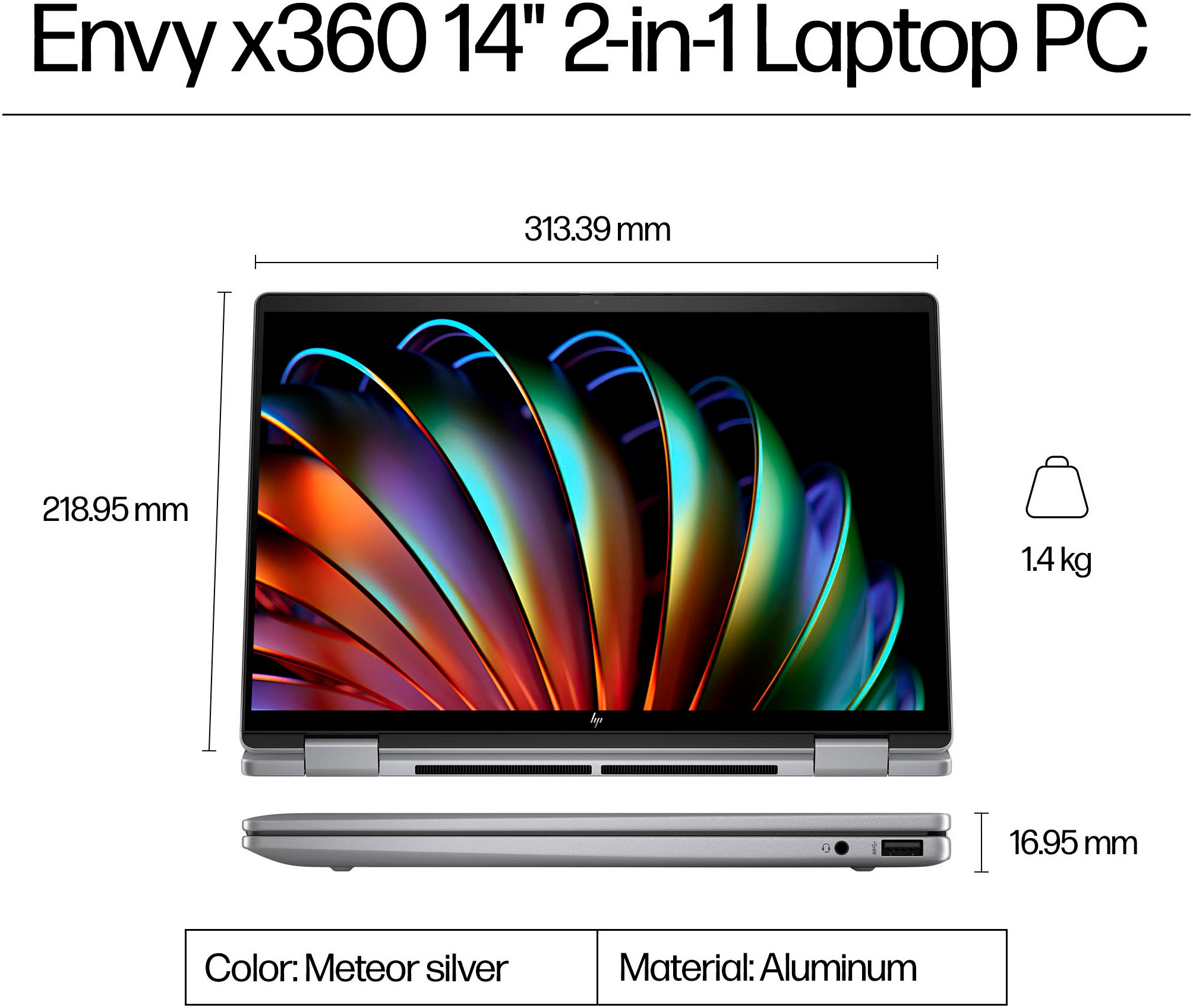 HP Notebook »Laptop 14-fa0057ng Meteor Silver (P)«, 35,6 cm, / 14 Zoll, AMD, Ryzen 5, Radeon Graphics, 512 GB SSD