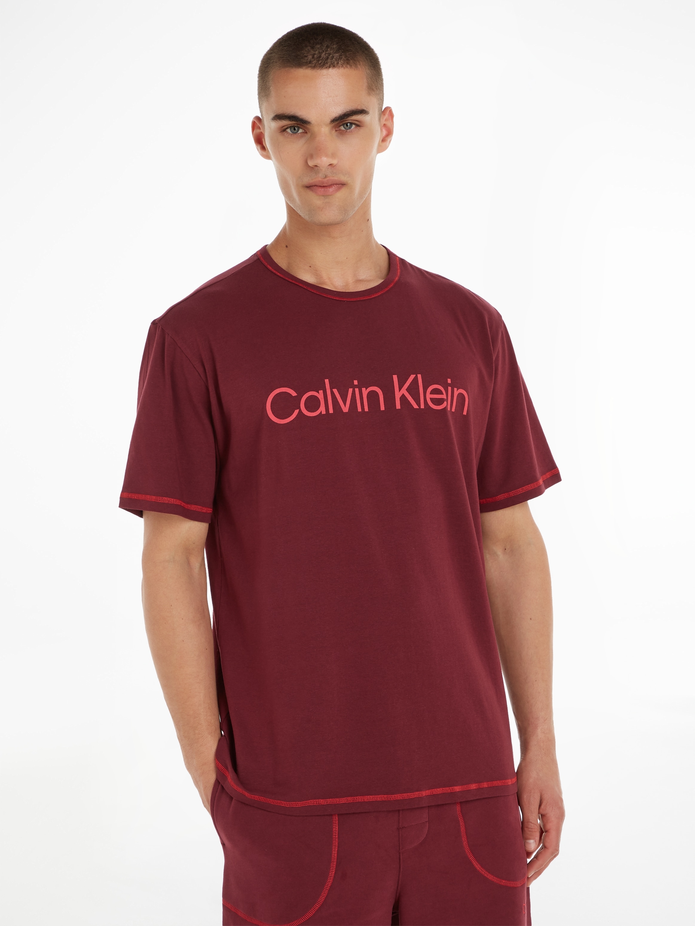 bestellen T-Shirt CREW der auf Klein mit NECK«, »S/S Calvin Logodruck online Brust