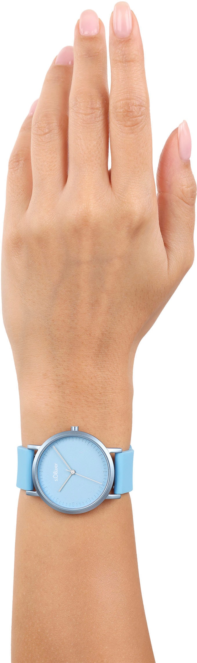 s.Oliver Quarzuhr, Armbanduhr, Damenuhr, Silikonarmband, analog