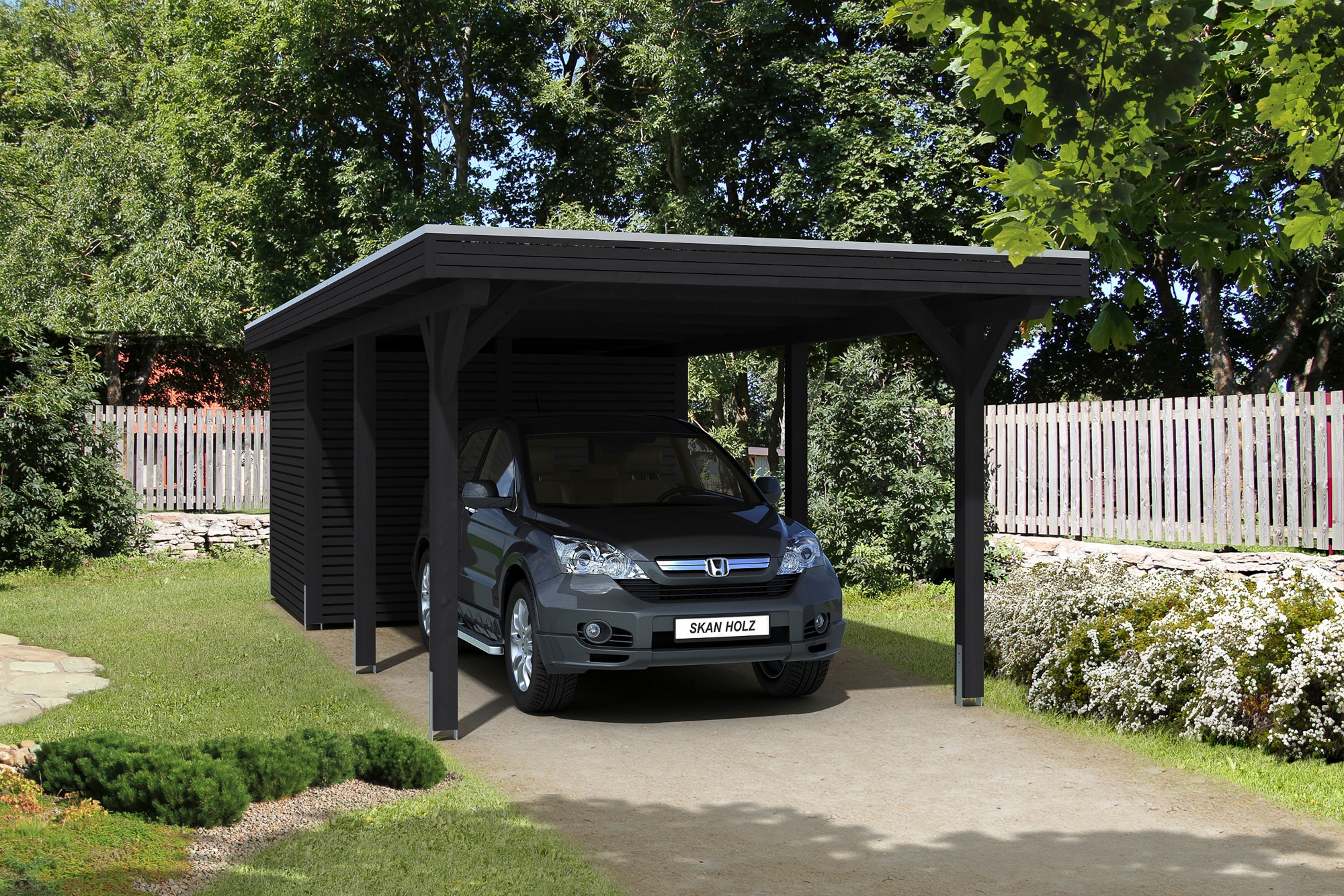 Skanholz Einzelcarport »Spessart«, Holz, 291 cm, Anthrazit