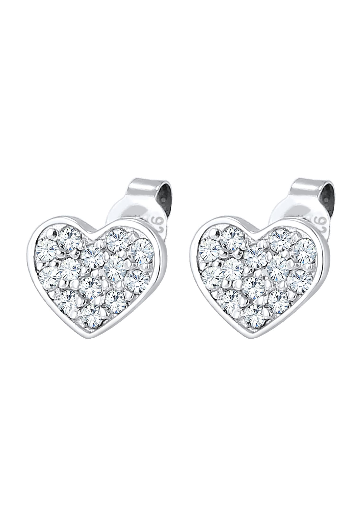 Elli Paar Ohrstecker »Herz Liebe Kristalle 925 Silber«