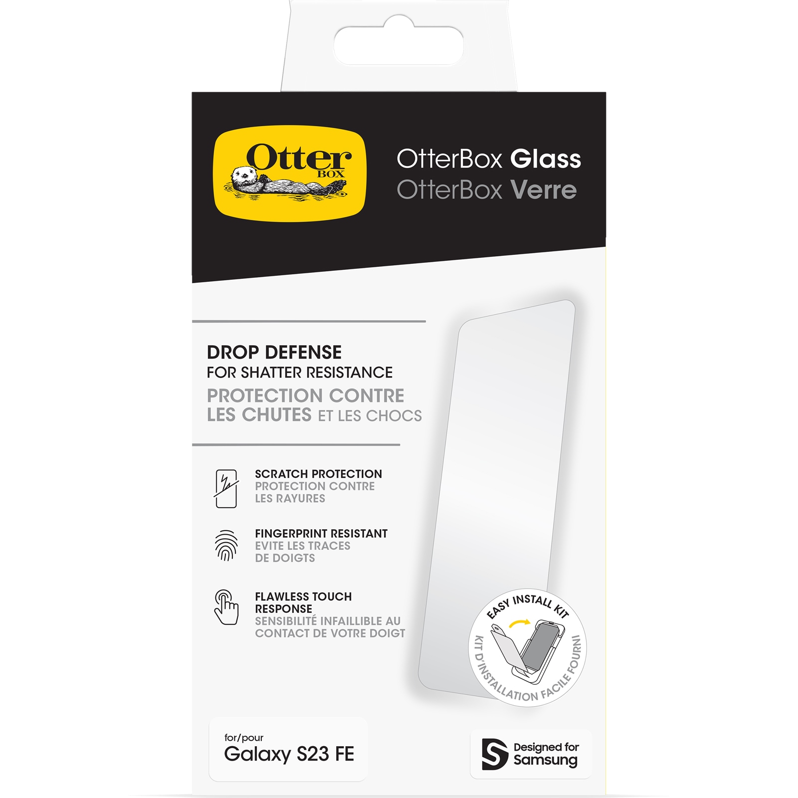 Otterbox Displayschutzglas »Glass« für Samsung Galaxy S23 FE sturzsicher, splitterresistent, 9H,Anti-Fingerprint,Displayschutzfolie