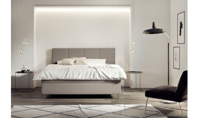 Boxspringbett »Saga«, GELTEX® Next Topper, Metallfuß in Chrom, niedriges Kopfteilhöhe...