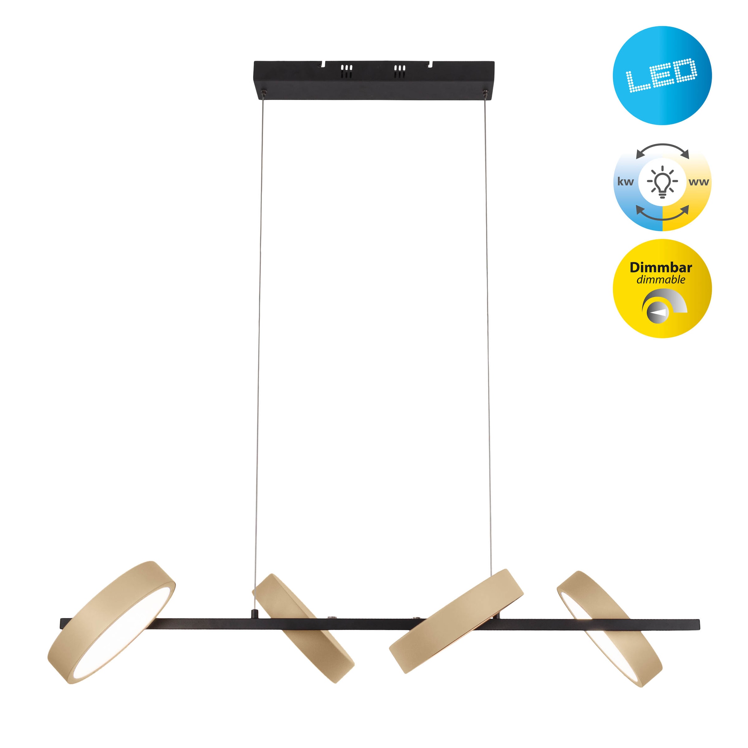 näve LED Pendelleuchte »Tessa«, 4 flammig, Leuchtmittel LED-Modul   LED wec günstig online kaufen